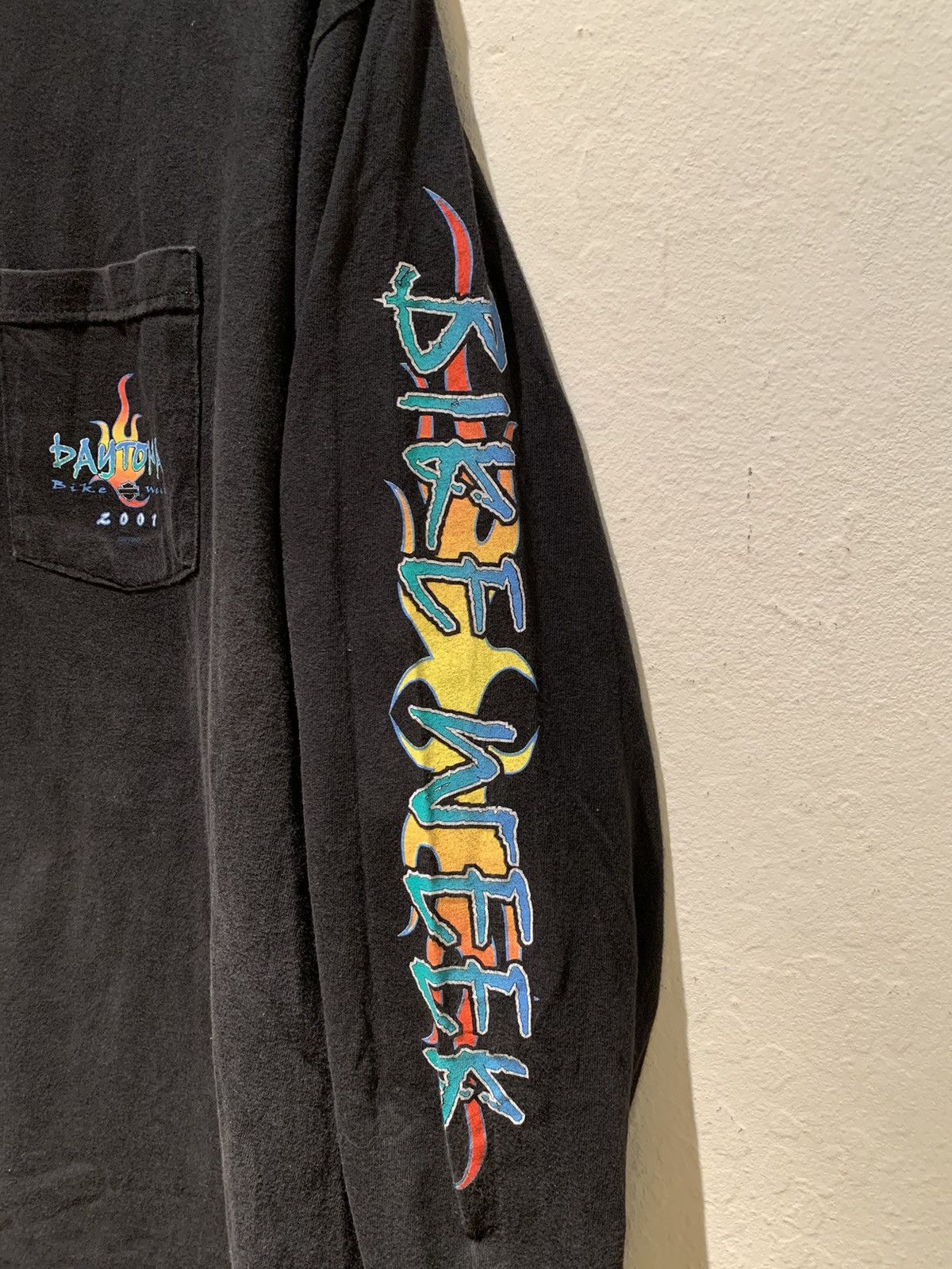 Harley Davidson × Vintage RARE Vintage Harley Davidson Flame Sleeve Daytona Bike Shirt Size US L / EU 52-54 / 3 - 4 Thumbnail