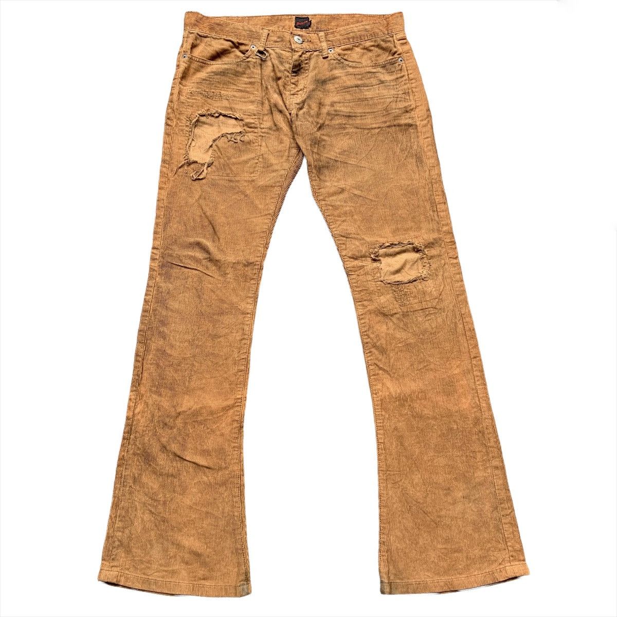 If Six Was Nine × Japanese Brand × Le Grande Bleu (L.G.B.) Jack Rose Distressed Flared Corduroy Pants Size US 33 - 1 Thumbnail