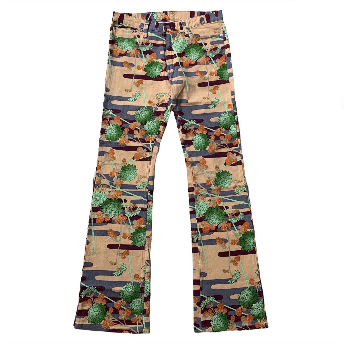 Hysteric Glamour × Japanese Brand × Le Grande Bleu (L.G.B.) Glamdy Japan All Over Print Flared Pants Size US 28 / EU 44 - 1 Thumbnail