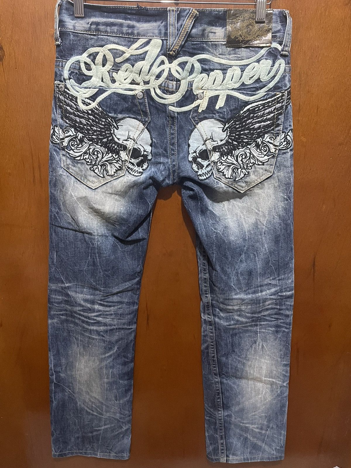 Japanese Brand Rare Red Papper Distressed Denim Size US 32 / EU 48 - 2 Thumbnail