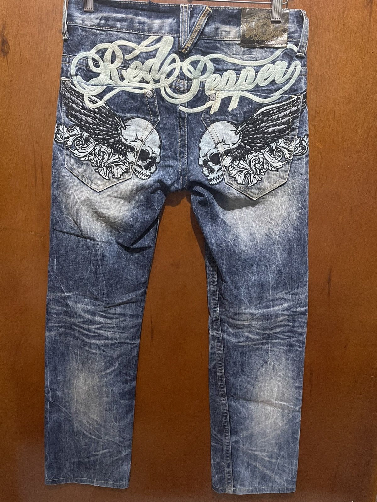 Japanese Brand Rare Red Papper Distressed Denim Size US 32 / EU 48 - 1 Thumbnail