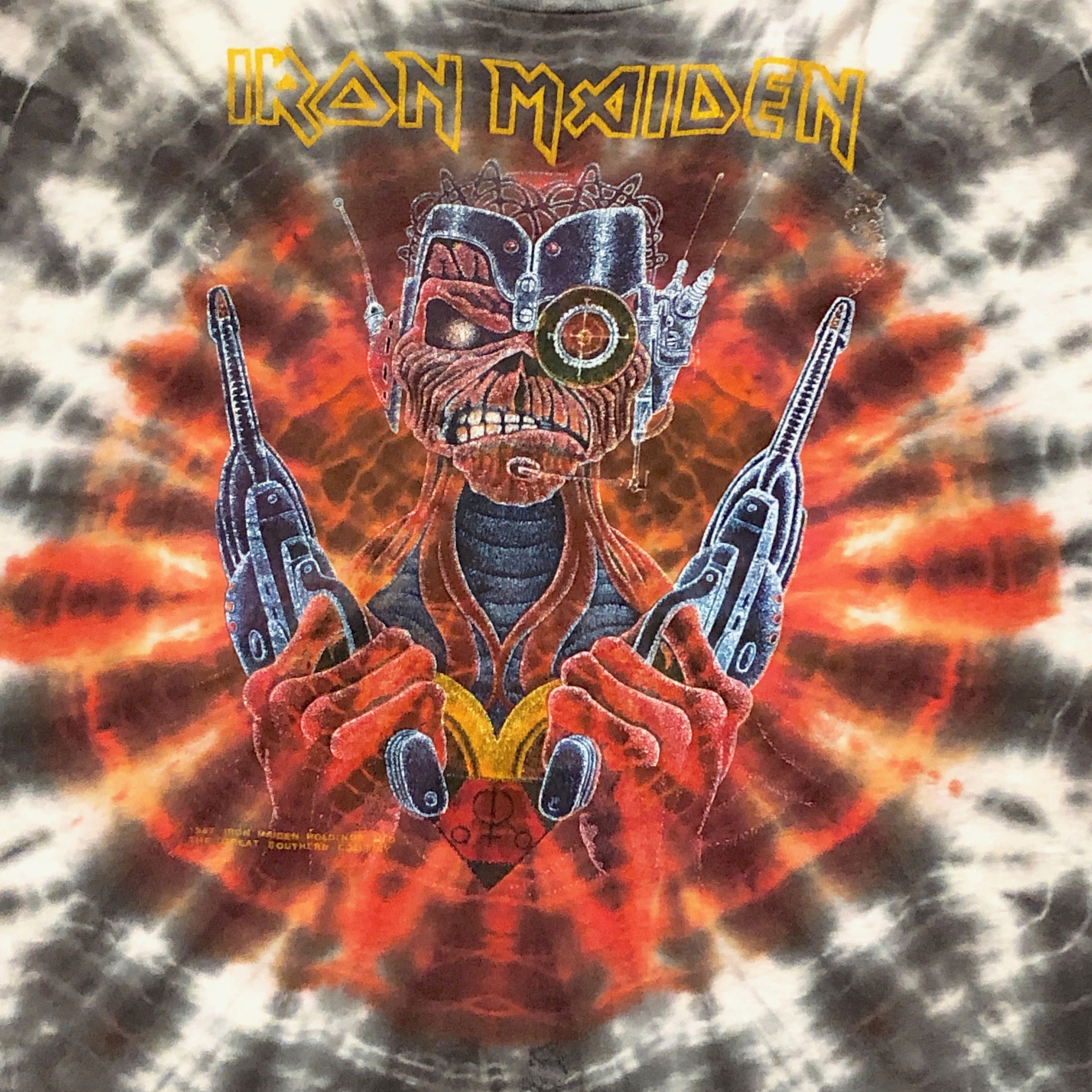 Band Tees × Iron Maiden × Vintage Vintage 1987 Iron Maiden Somewhere in Time Tie Dye Tee Size US M / EU 48-50 / 2 - 3 Thumbnail