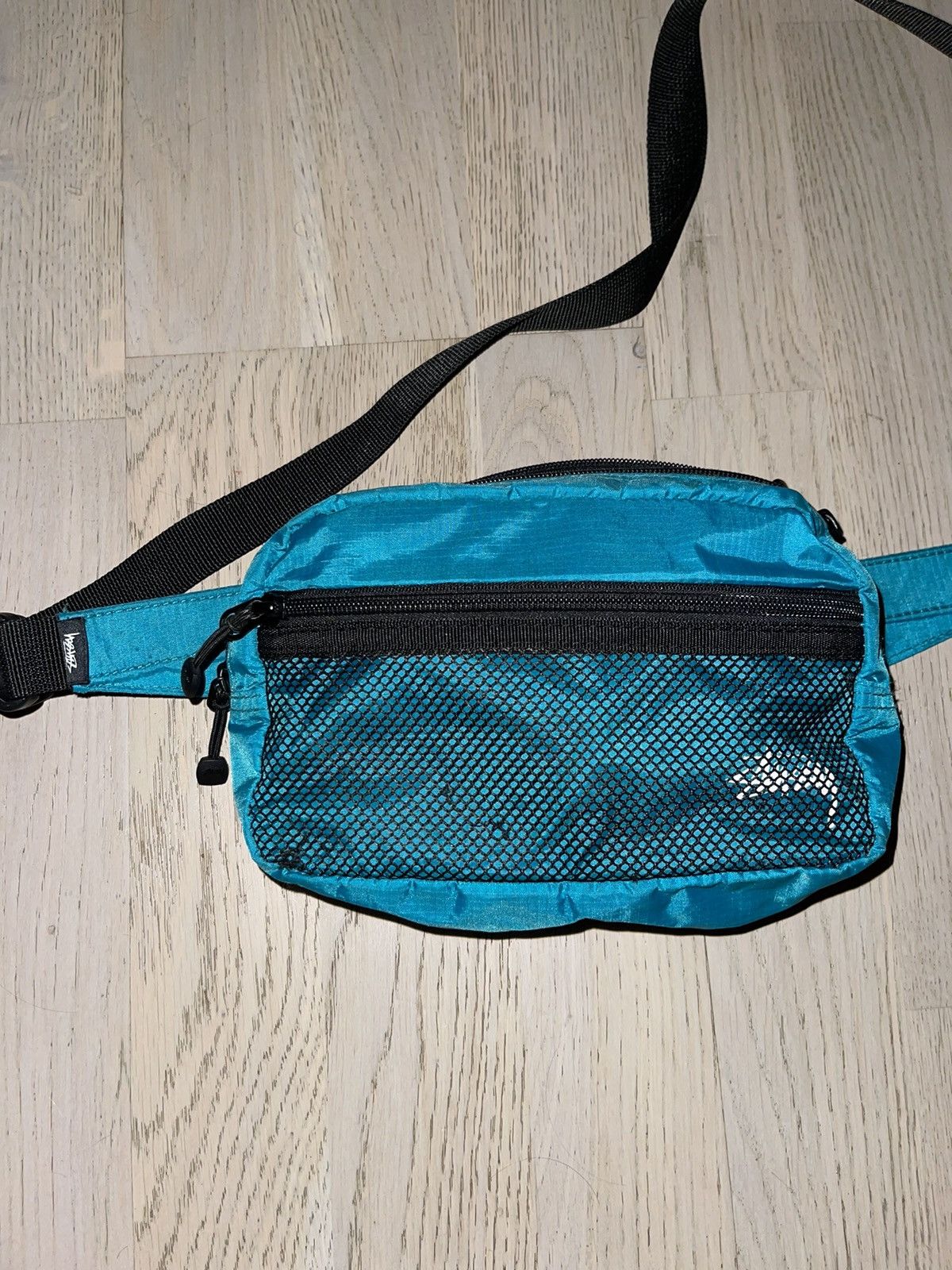 Stussy STUSSY RAFFIA ZIP POUCH (Blue) | Grailed