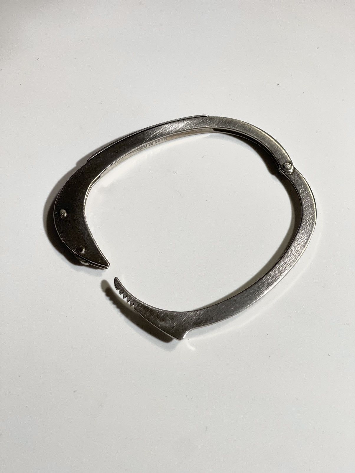Helmut Lang VINTAGE HELMUT LANG silver handcuff bracelet. RARE S S 2004 Grailed