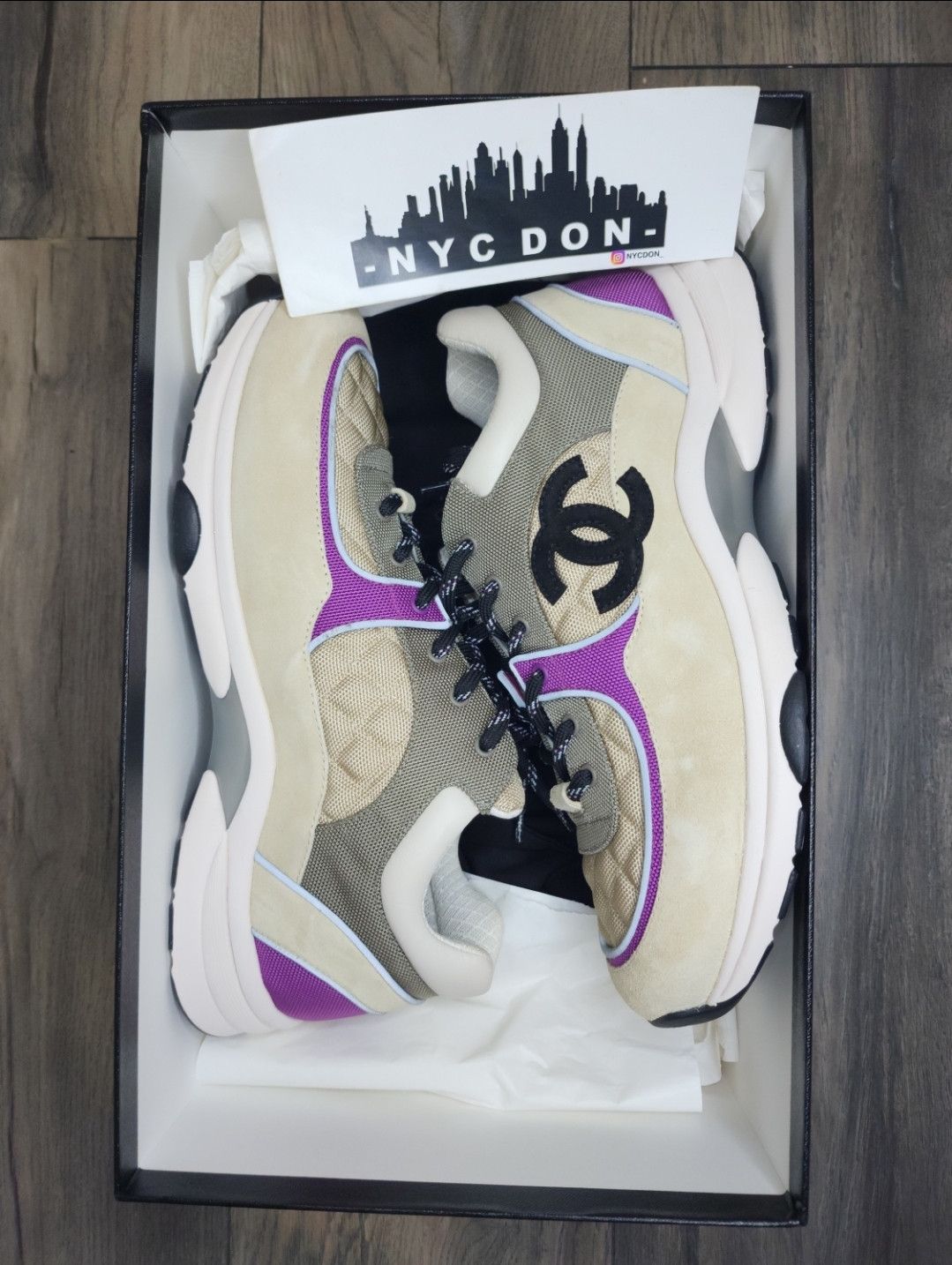 Chanel Dm Best offer today Chanel CC Trainer Low Tan Purple Size US 13 / EU 46 - 1 Thumbnail