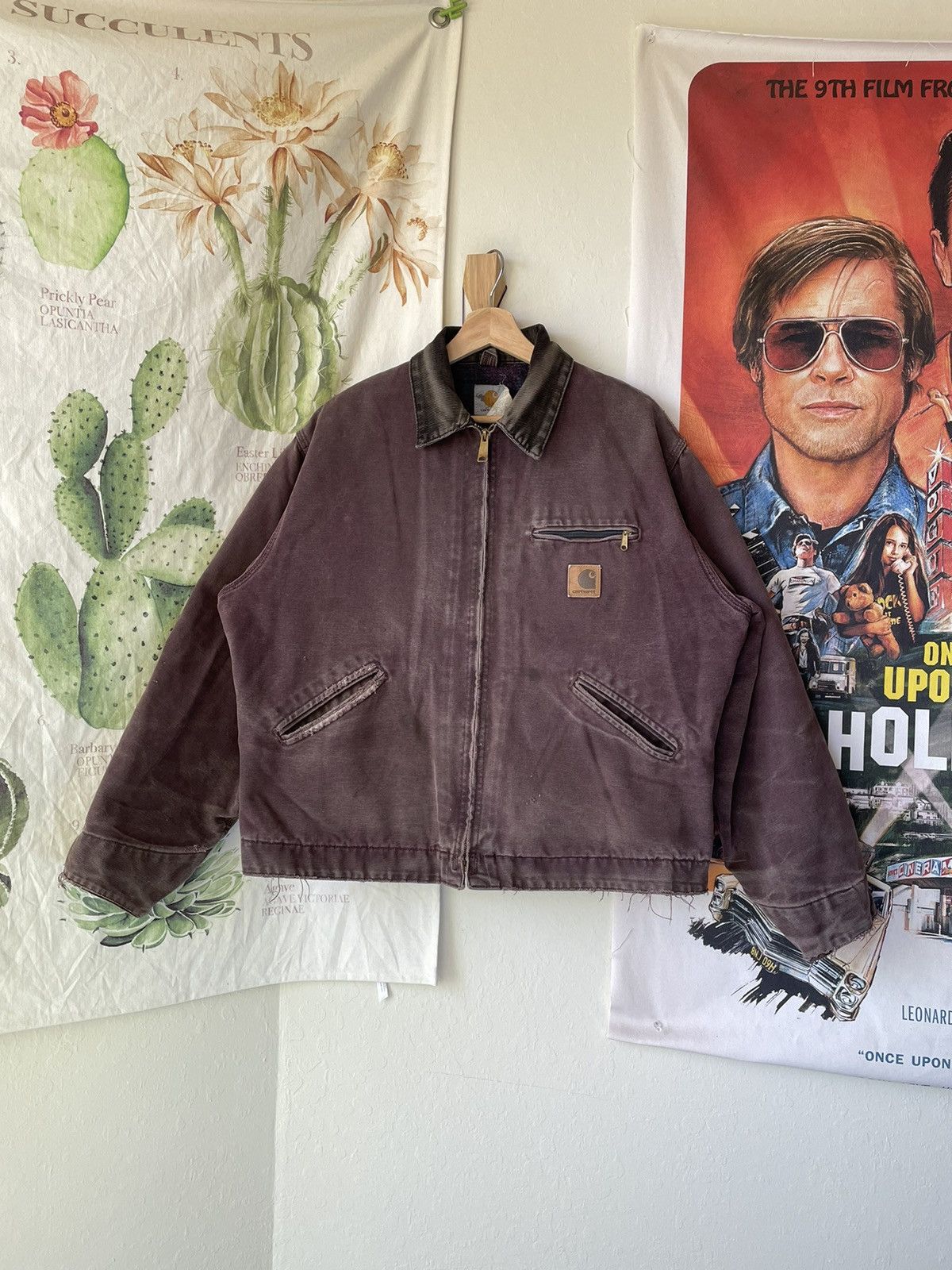 image of Carhartt Detroit Jacket J43 Brg Burgundy Carhartt Jacket in Purple, Men's (Size Large)