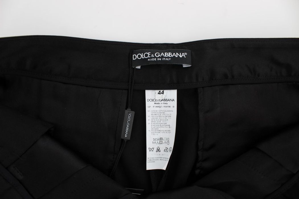 Dolce & Gabbana Dolce & Gabbana Black Cotton Stretch Torero Capris ...