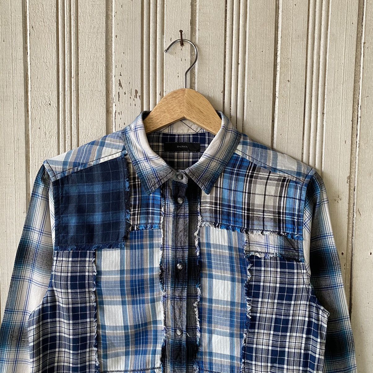 Diesel Vintage Diesel Patchwork Button Ups Shirt Size S / US 4 / IT 40 - 3 Thumbnail
