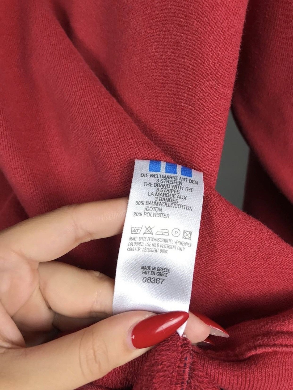 Adidas Adidas vintage streetwear red sweatshirt Size US M / EU 48-50 / 2 - 6 Thumbnail