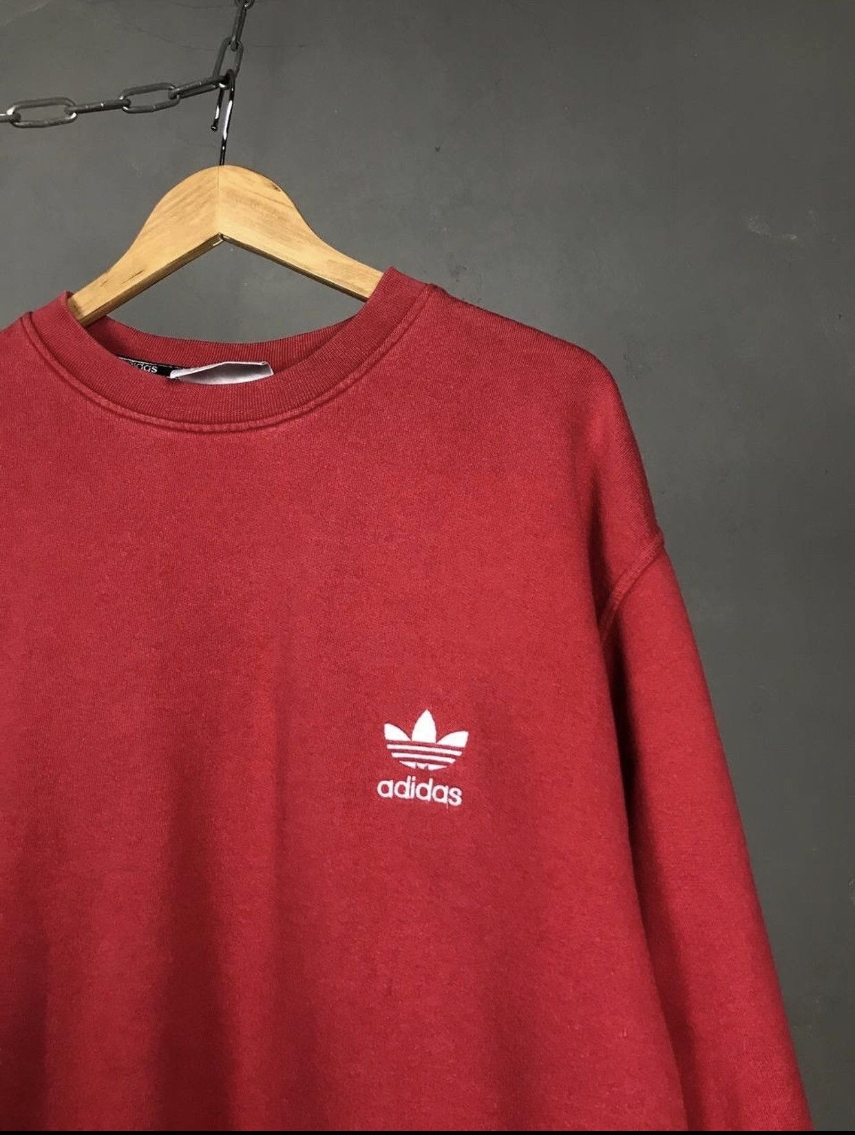 Adidas Adidas vintage streetwear red sweatshirt Size US M / EU 48-50 / 2 - 2 Thumbnail