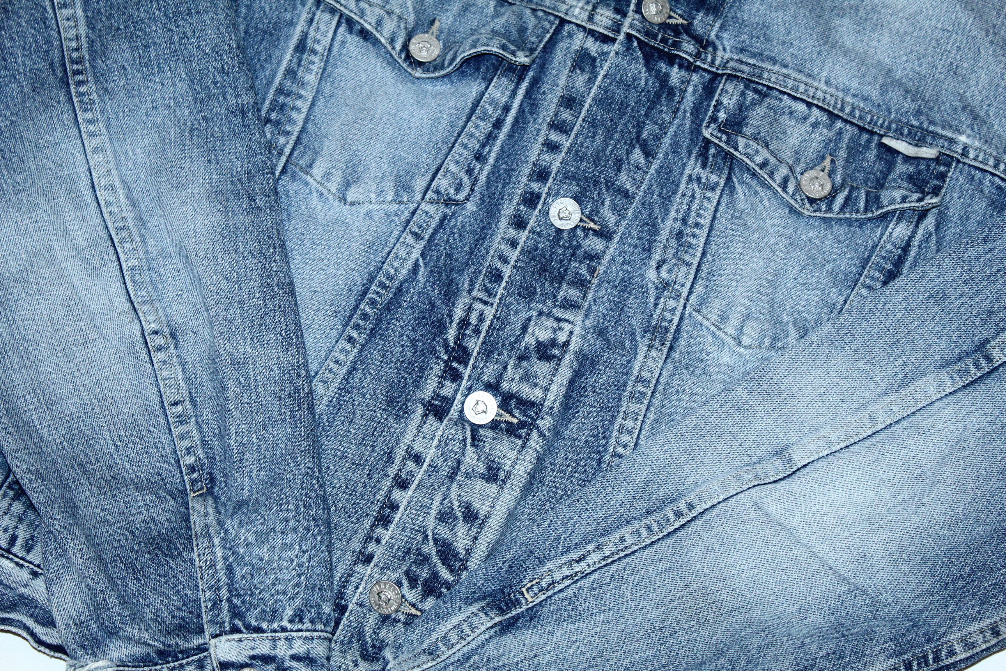 Versace Versace Jeans Couture Stonewash Distressed Denim Jacket Size US M / EU 48-50 / 2 - 5 Thumbnail