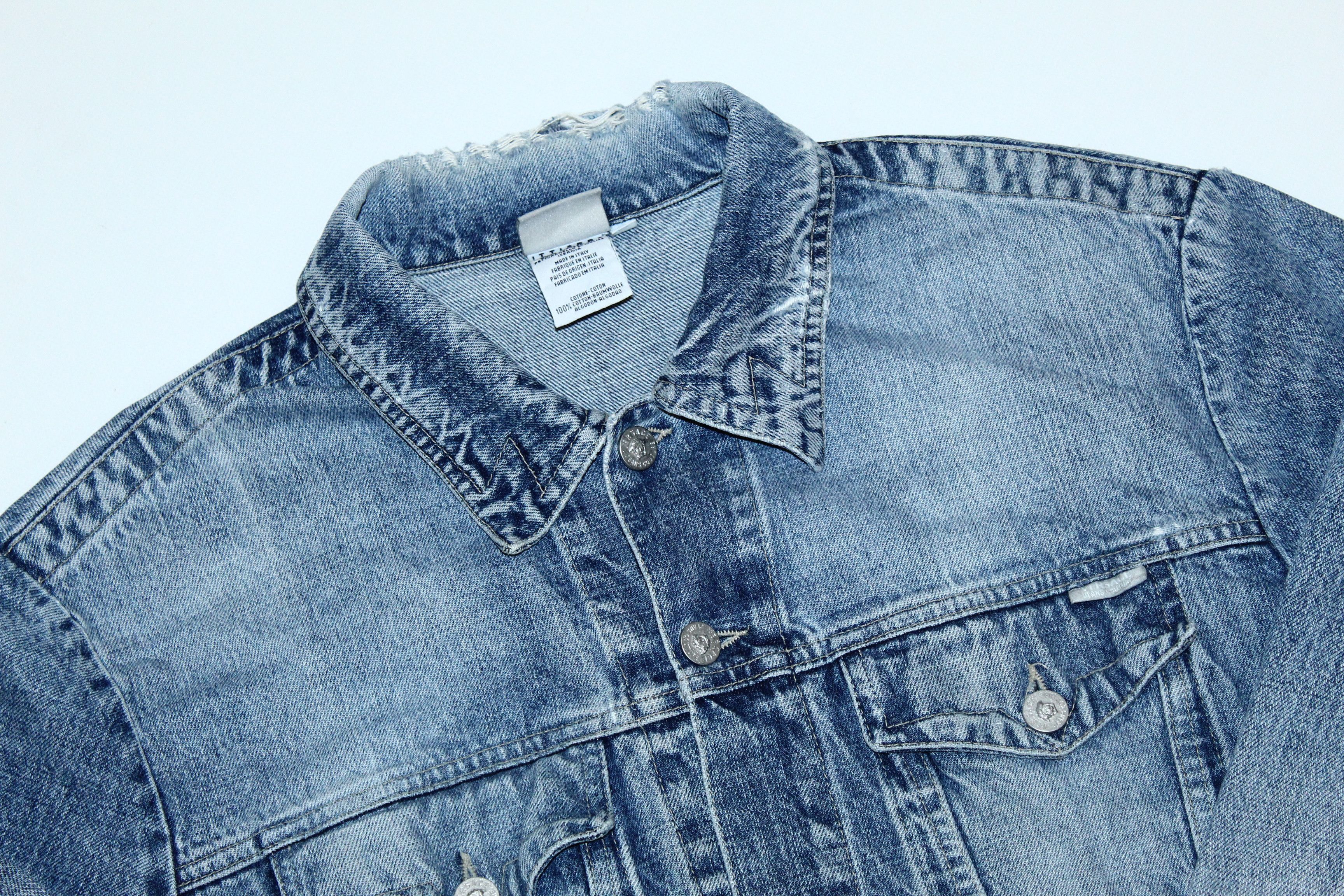 Versace Versace Jeans Couture Stonewash Distressed Denim Jacket Size US M / EU 48-50 / 2 - 4 Thumbnail