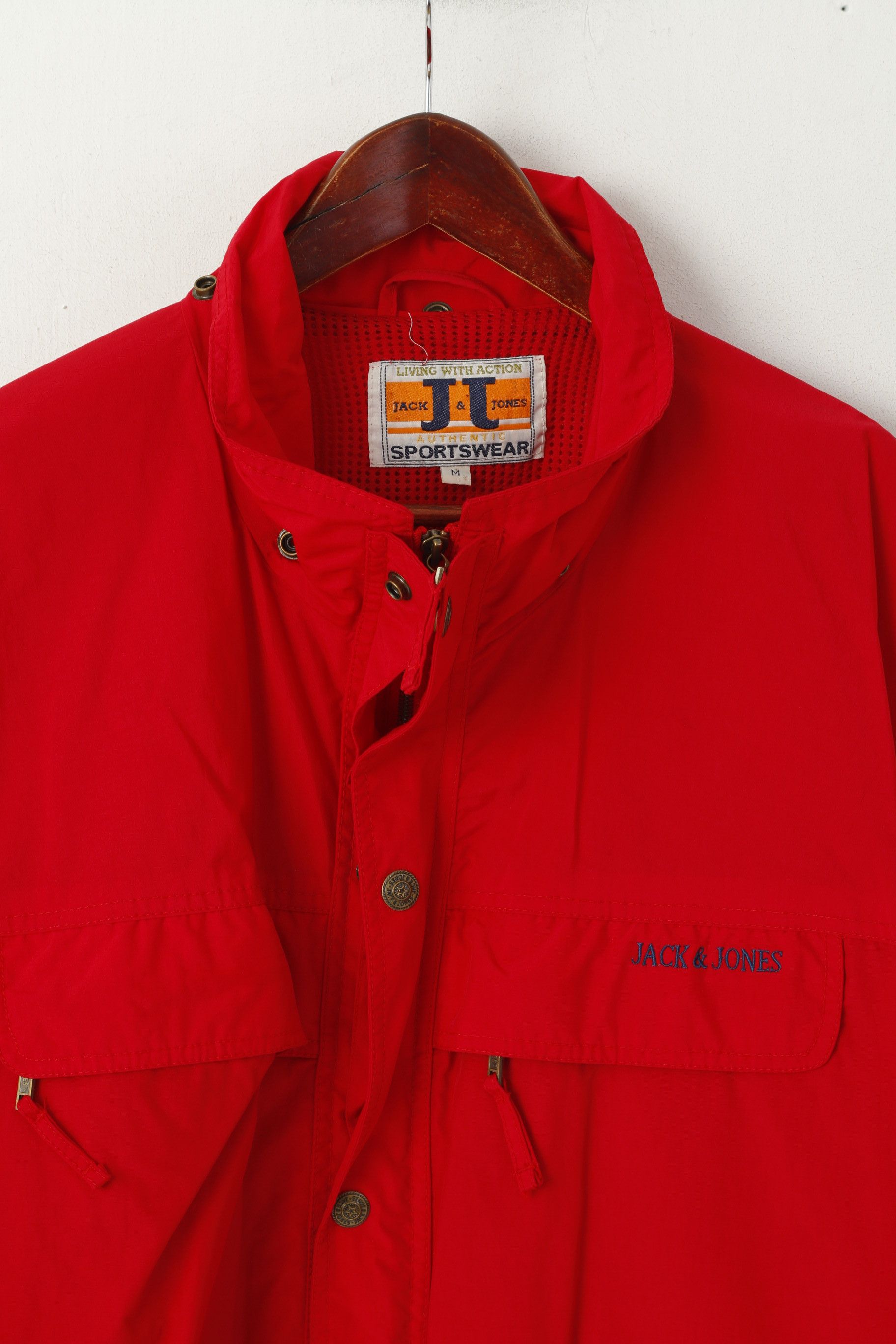 Jack & Jones × Vintage Jack & Jones Men M Jacket Red Nylon Sportswear 1658 Size US M / EU 48-50 / 2 - 2 Thumbnail