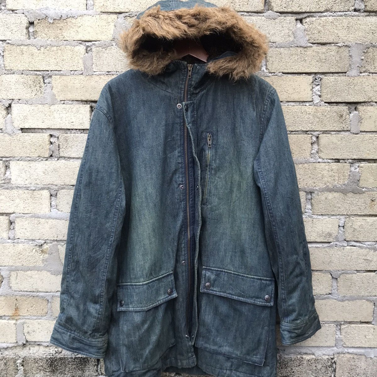 5351 POUR LES HOMMES VINTAGE Smith american DENIMJACKET fur sherpa LGB STYLE Size US M / EU 48-50 / 2 - 5 Thumbnail