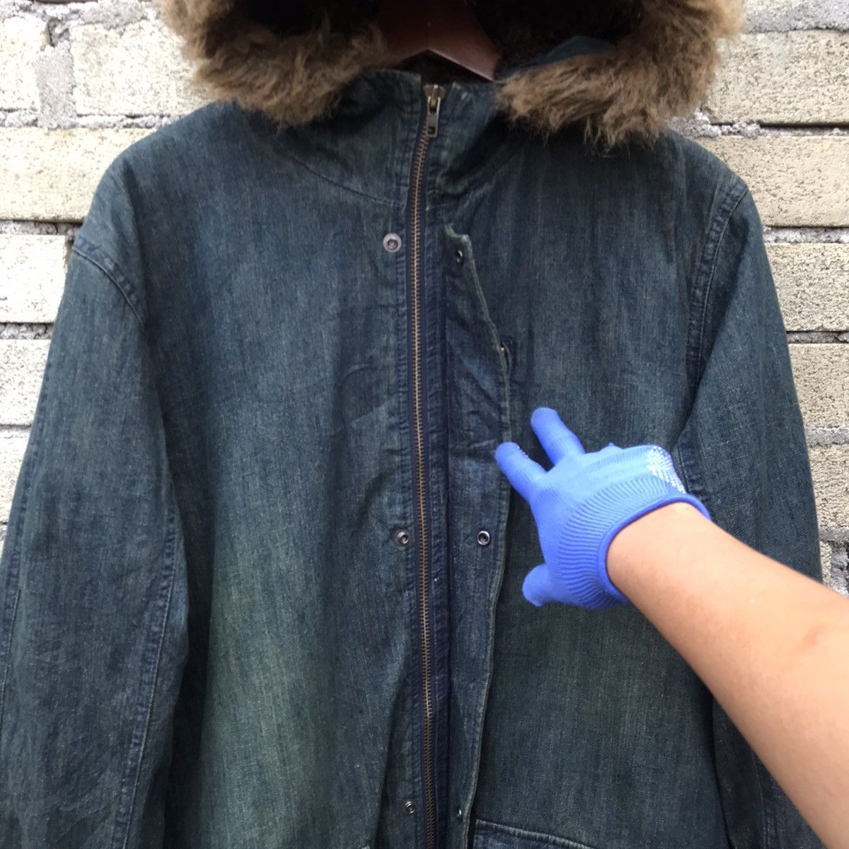5351 POUR LES HOMMES VINTAGE Smith american DENIMJACKET fur sherpa LGB STYLE Size US M / EU 48-50 / 2 - 6 Thumbnail