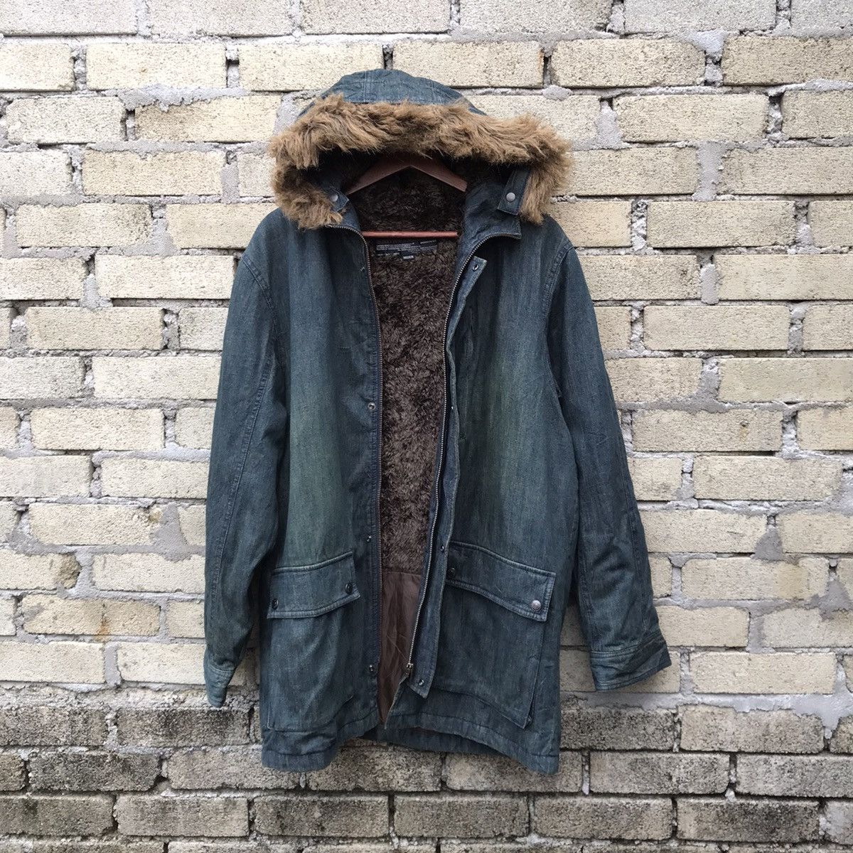 5351 POUR LES HOMMES VINTAGE Smith american DENIMJACKET fur sherpa LGB STYLE Size US M / EU 48-50 / 2 - 9 Thumbnail