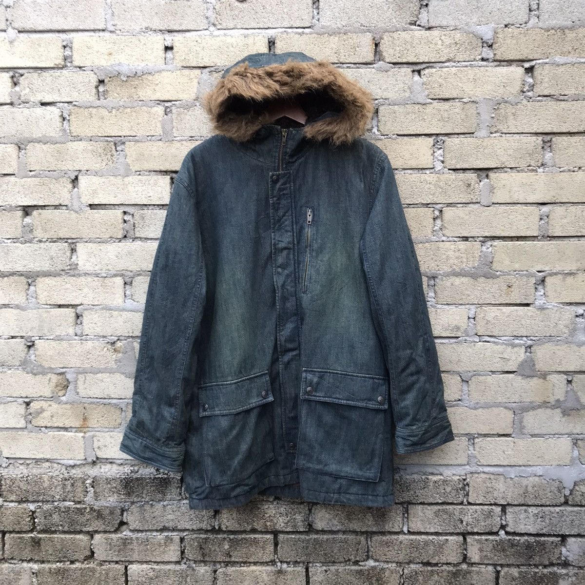 5351 POUR LES HOMMES VINTAGE Smith american DENIMJACKET fur sherpa LGB STYLE Size US M / EU 48-50 / 2 - 1 Thumbnail