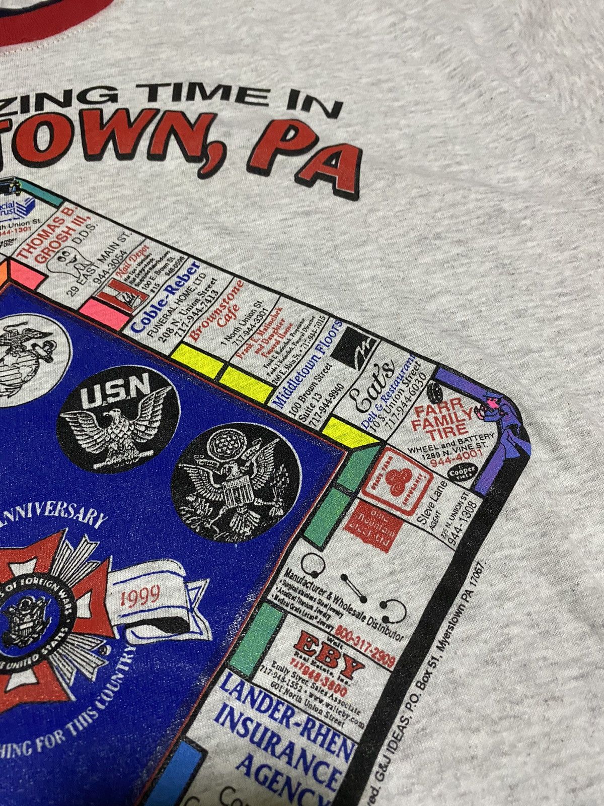 Vintage Vintage ‘99 Veterans Association Monopoly Game Double Tee Size US XL / EU 56 / 4 - 5 Thumbnail