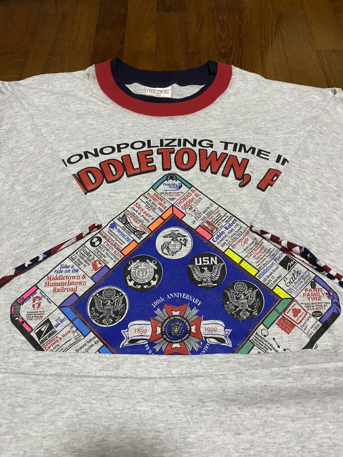 Vintage Vintage ‘99 Veterans Association Monopoly Game Double Tee Size US XL / EU 56 / 4 - 16 Thumbnail