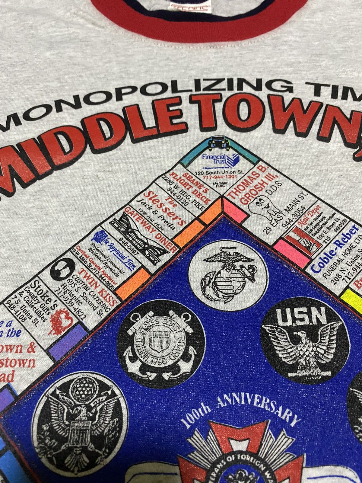 Vintage Vintage ‘99 Veterans Association Monopoly Game Double Tee Size US XL / EU 56 / 4 - 4 Thumbnail
