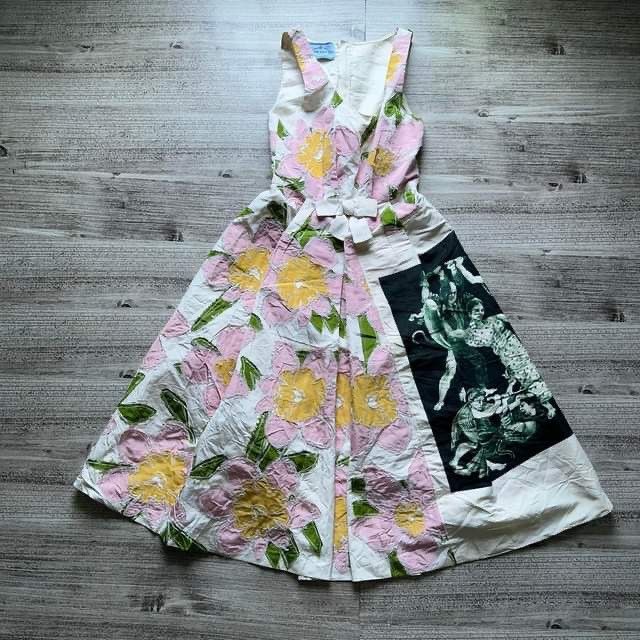 Prada SS16 Runway PRADA Appliquéd silk-faille dress Size XS / US 0-2 / IT 36-38 - 1 Thumbnail