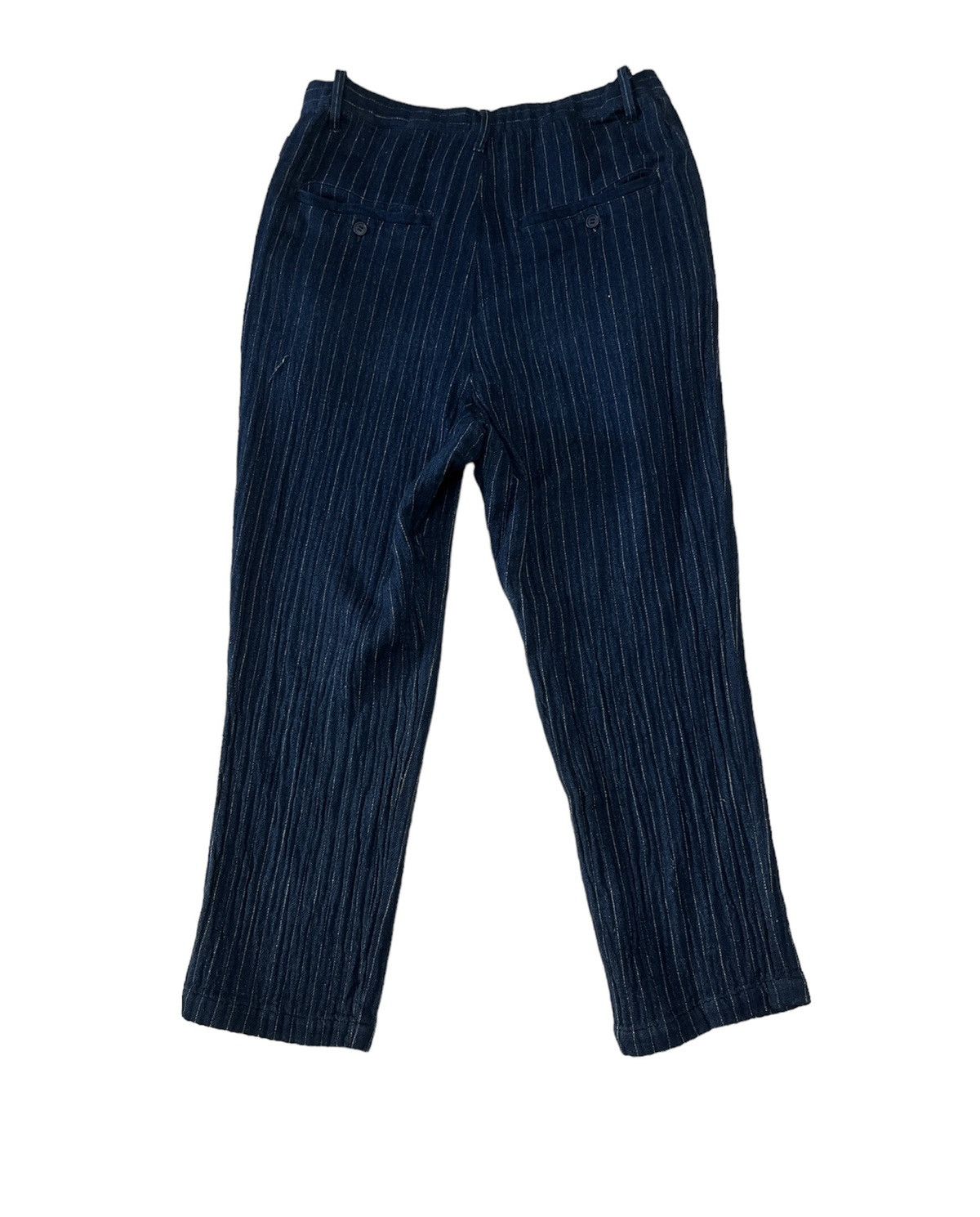 Issey Miyake Plantation Indigo Dye Striped Pants Size US 34 / EU 50 - 2 Thumbnail