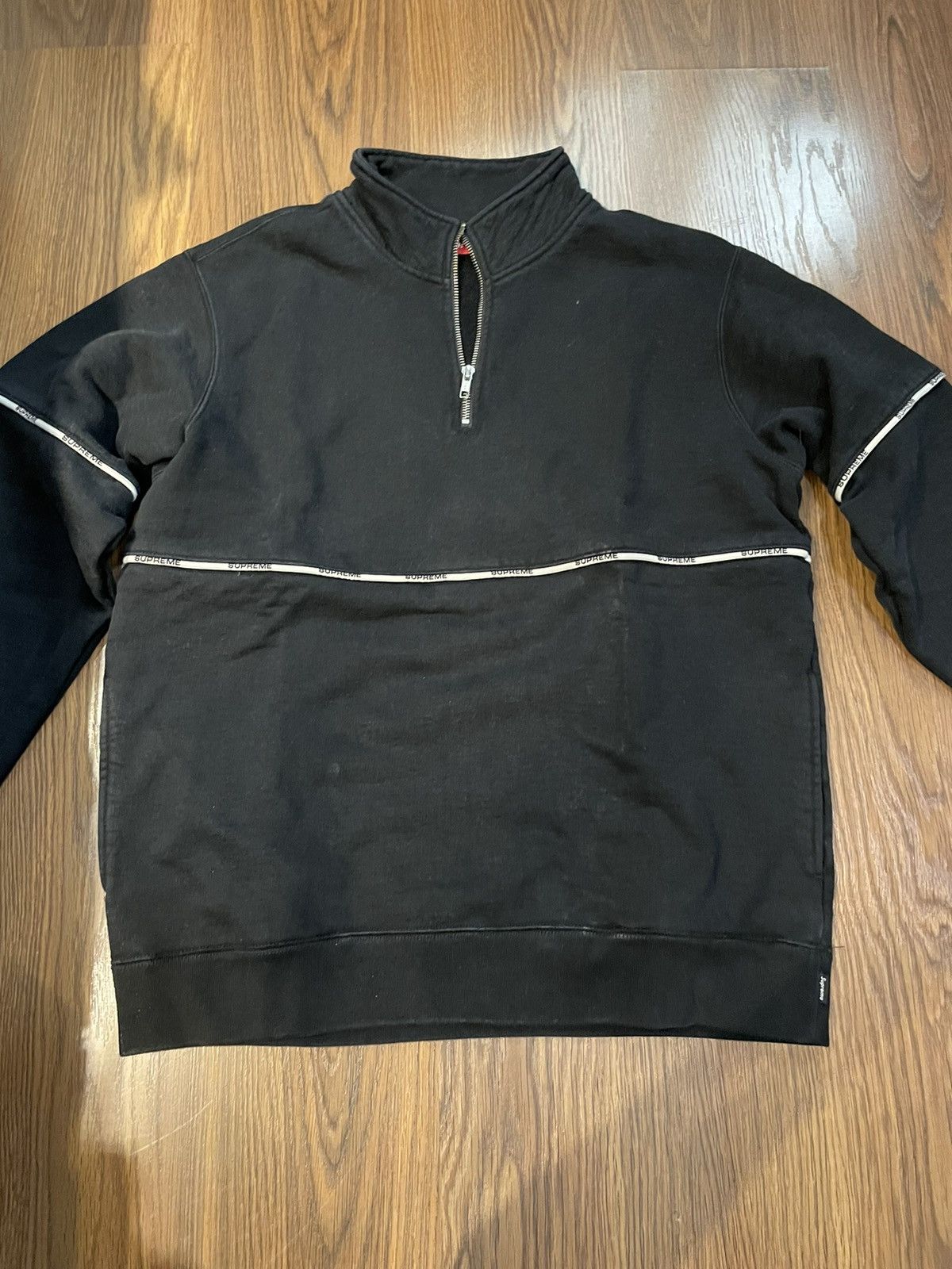Supreme Supreme Logo Piping Half Zip SS18 Size US M / EU 48-50 / 2 - 2 Thumbnail