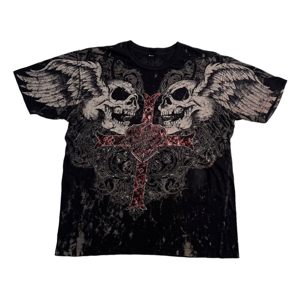Xzavier Skull Wing Grunge Cyber Y2K Style T-shirt