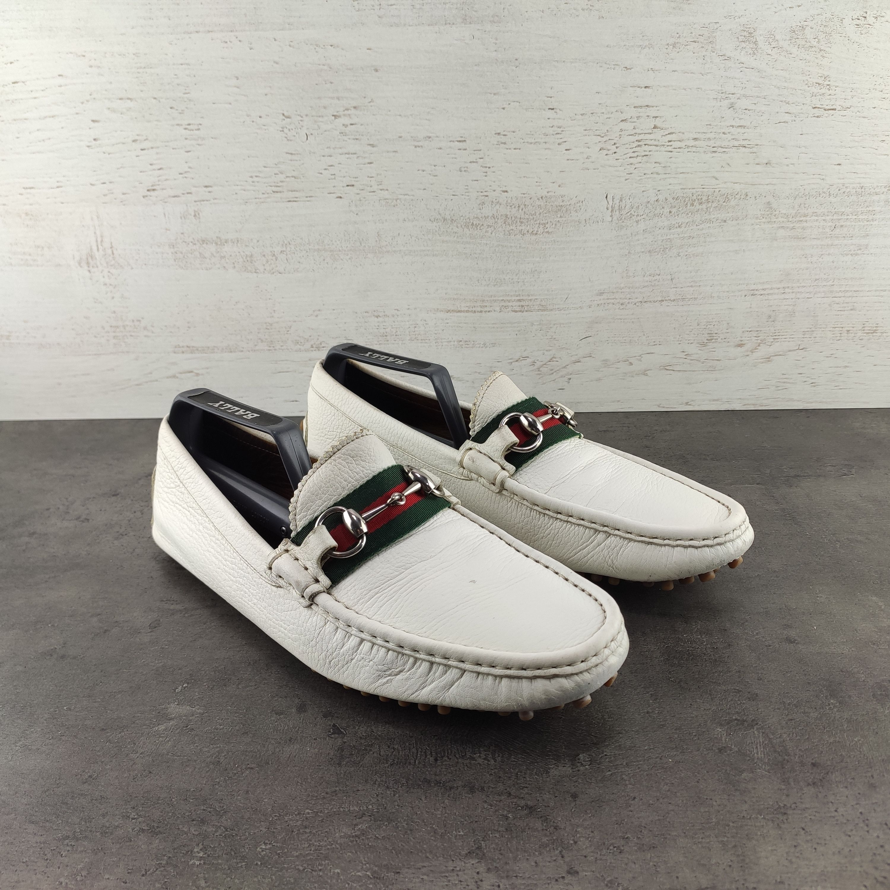 Gucci Men's Gucci Damo White Horsebit Leather Loafers Size UK 7.5 Size US 8.5 / EU 41-42 - 3 Thumbnail