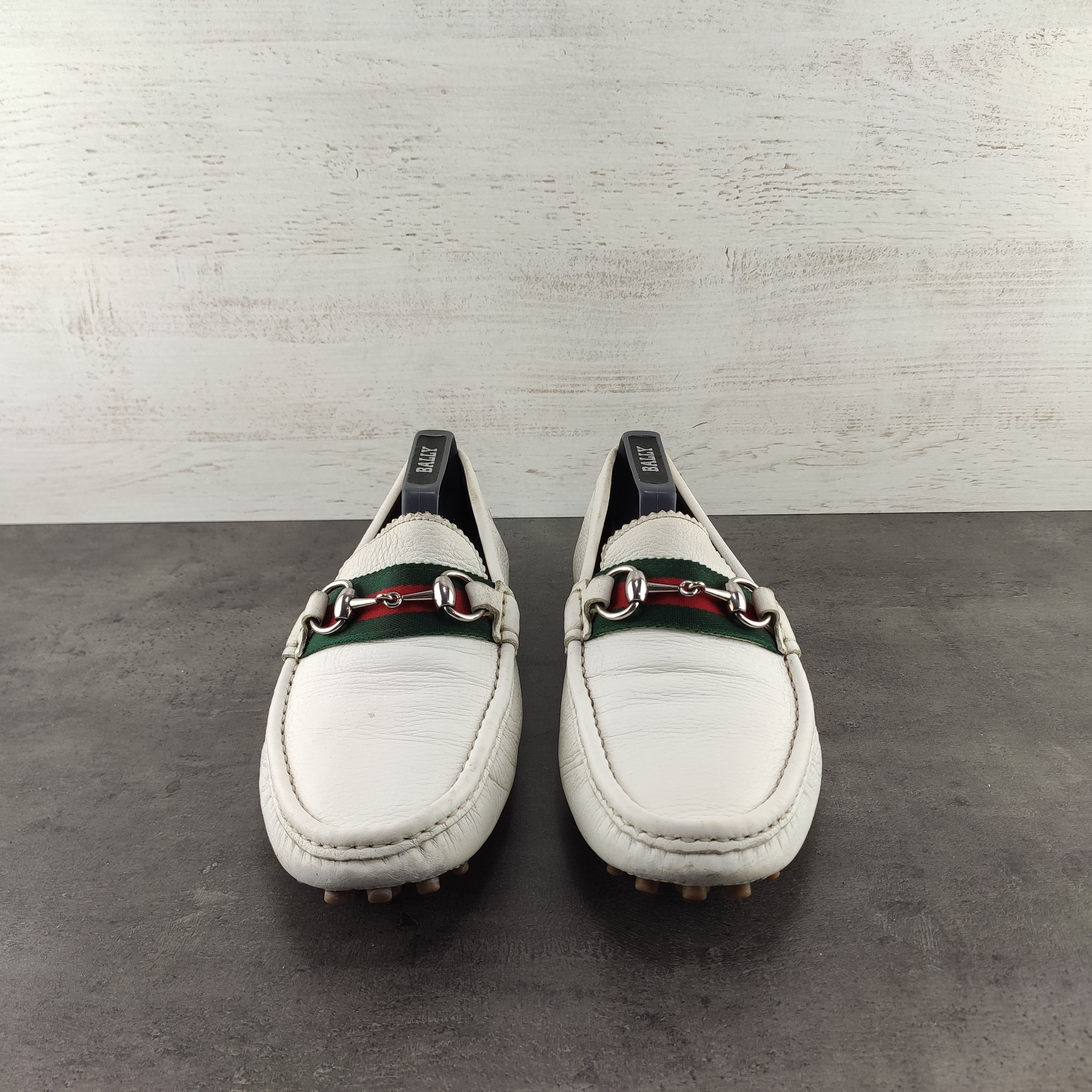 Gucci Men's Gucci Damo White Horsebit Leather Loafers Size UK 7.5 Size US 8.5 / EU 41-42 - 2 Thumbnail
