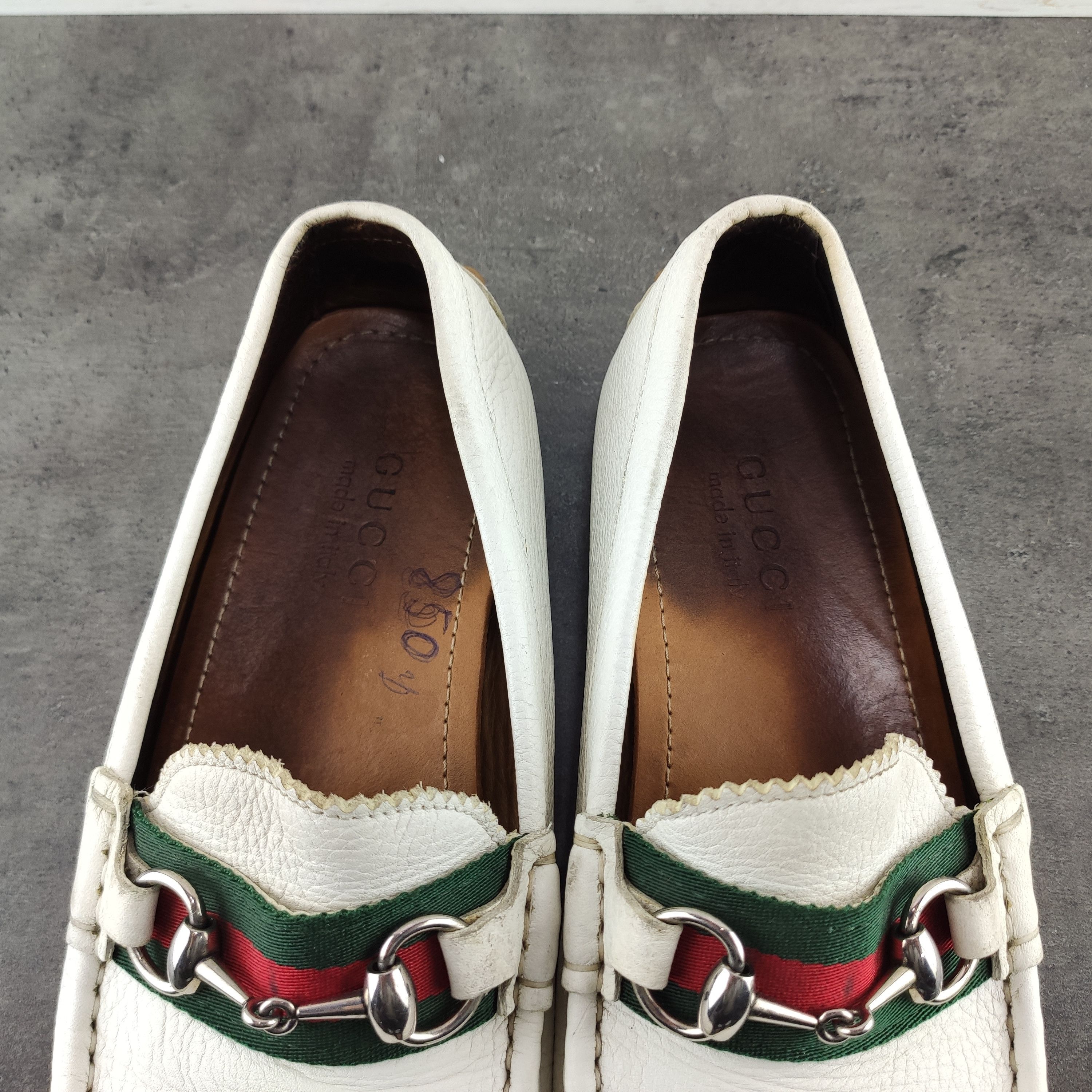 Gucci Men's Gucci Damo White Horsebit Leather Loafers Size UK 7.5 Size US 8.5 / EU 41-42 - 11 Thumbnail
