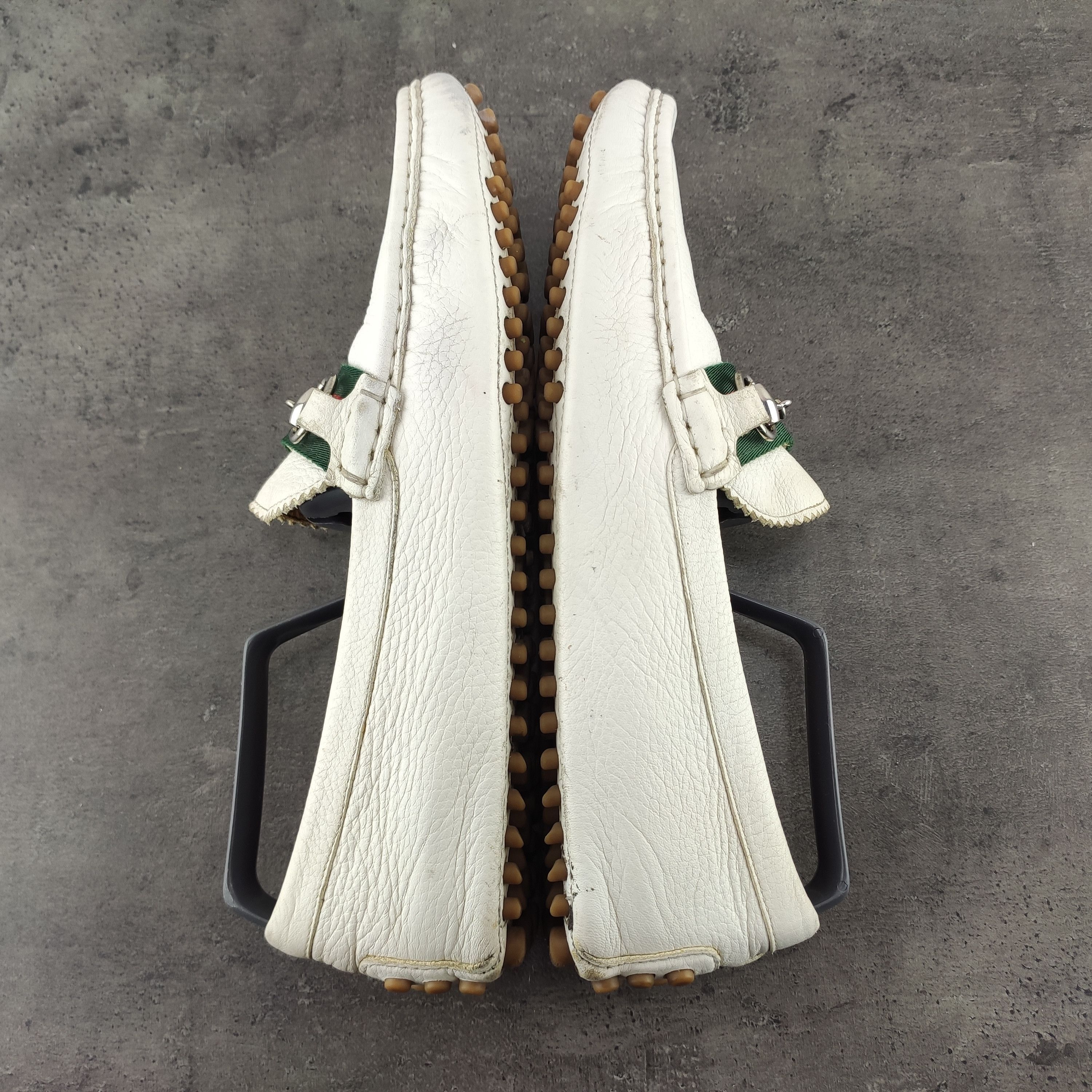 Gucci Men's Gucci Damo White Horsebit Leather Loafers Size UK 7.5 Size US 8.5 / EU 41-42 - 7 Thumbnail