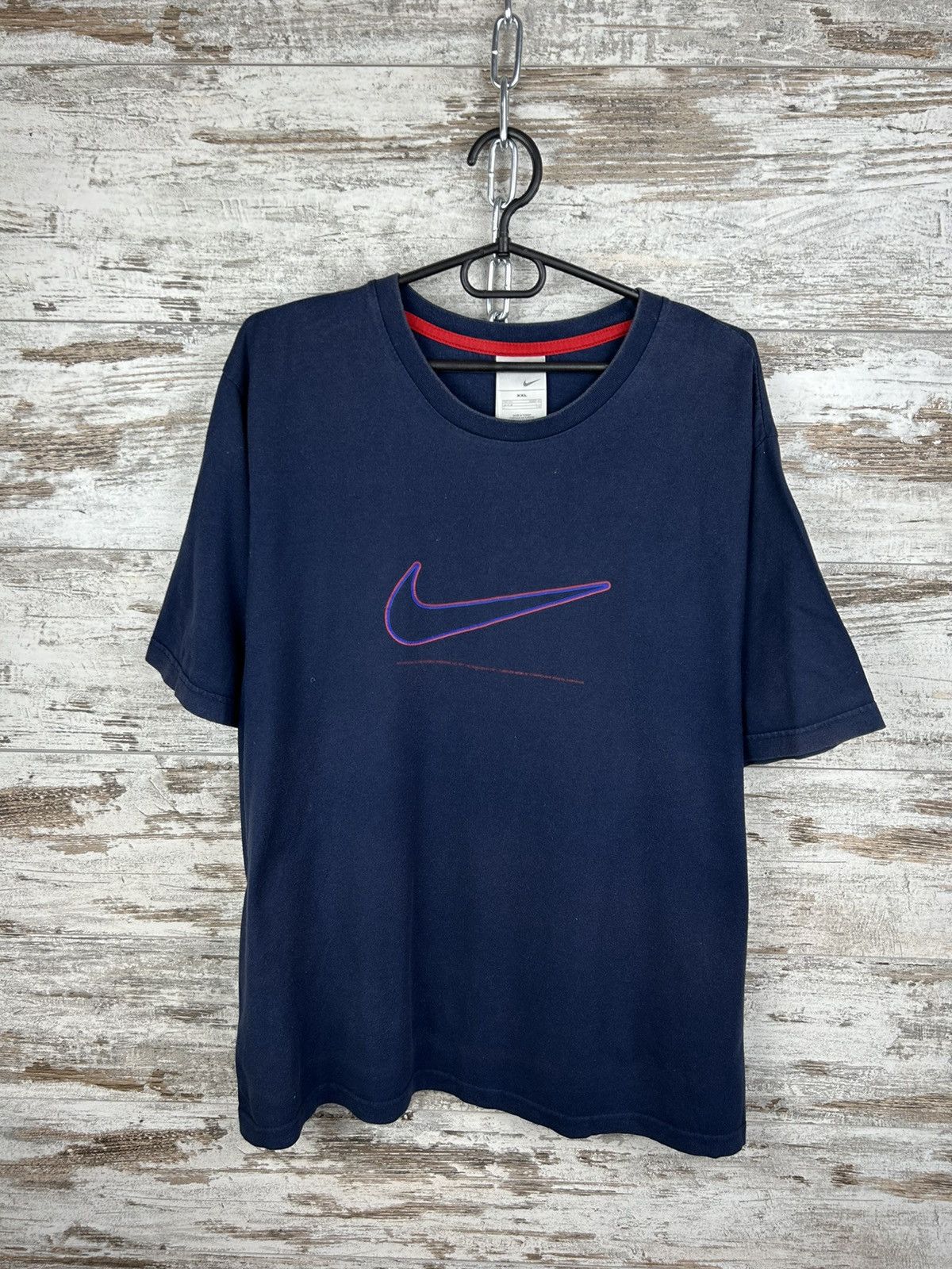 Nike Mens Vintage Nike Swoosh T Shirt streetwear y2k rare tee Size US XXL / EU 58 / 5 - 1 Thumbnail