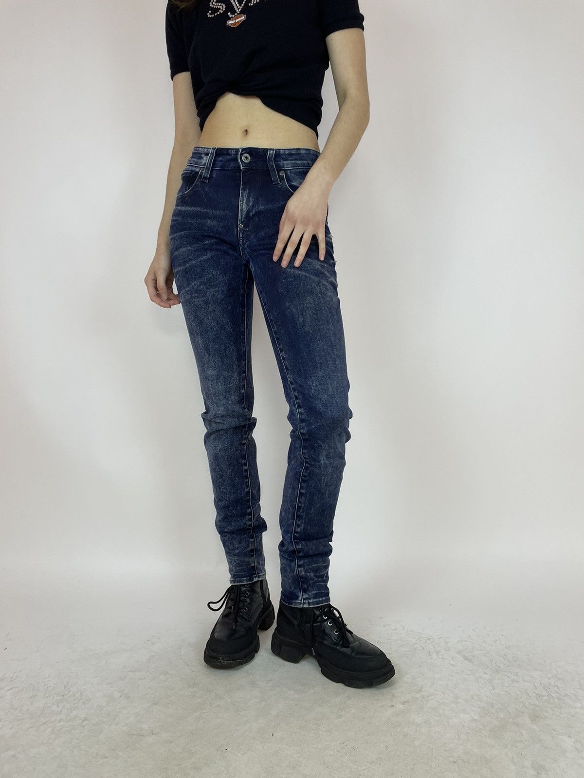 G-Star G-star RAW REVEND SUPER SLIM WOMENS WASHED JEANS size 26x32 Size 26" / US 2 / IT 38 - 4 Thumbnail