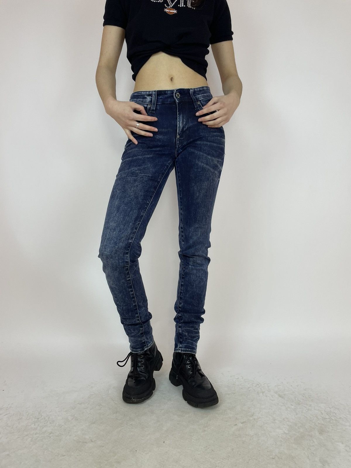 G-Star G-star RAW REVEND SUPER SLIM WOMENS WASHED JEANS size 26x32 Size 26" / US 2 / IT 38 - 1 Thumbnail