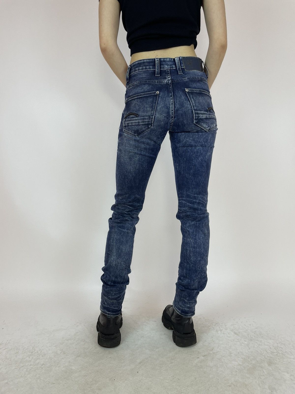 G-Star G-star RAW REVEND SUPER SLIM WOMENS WASHED JEANS size 26x32 Size 26" / US 2 / IT 38 - 2 Thumbnail
