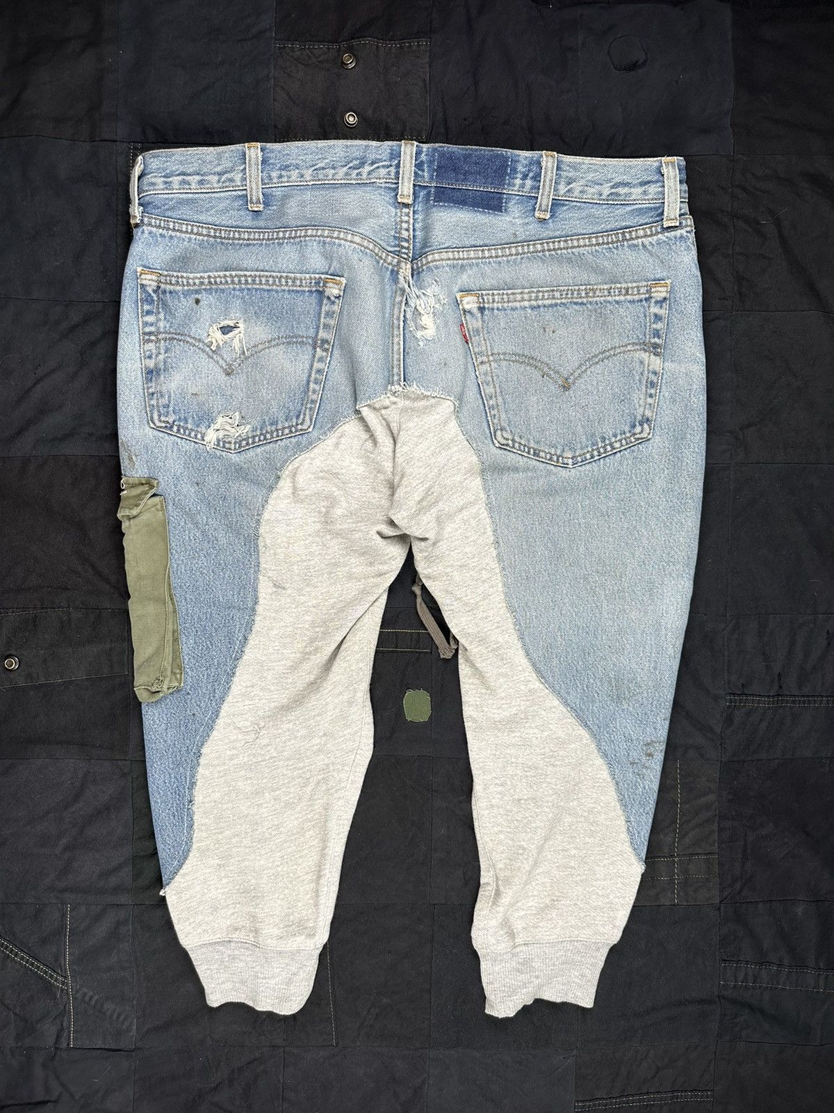 Greg Lauren Vintage Denim / Fleece with Army Pocket Size US 36 / EU 52 - 2 Thumbnail