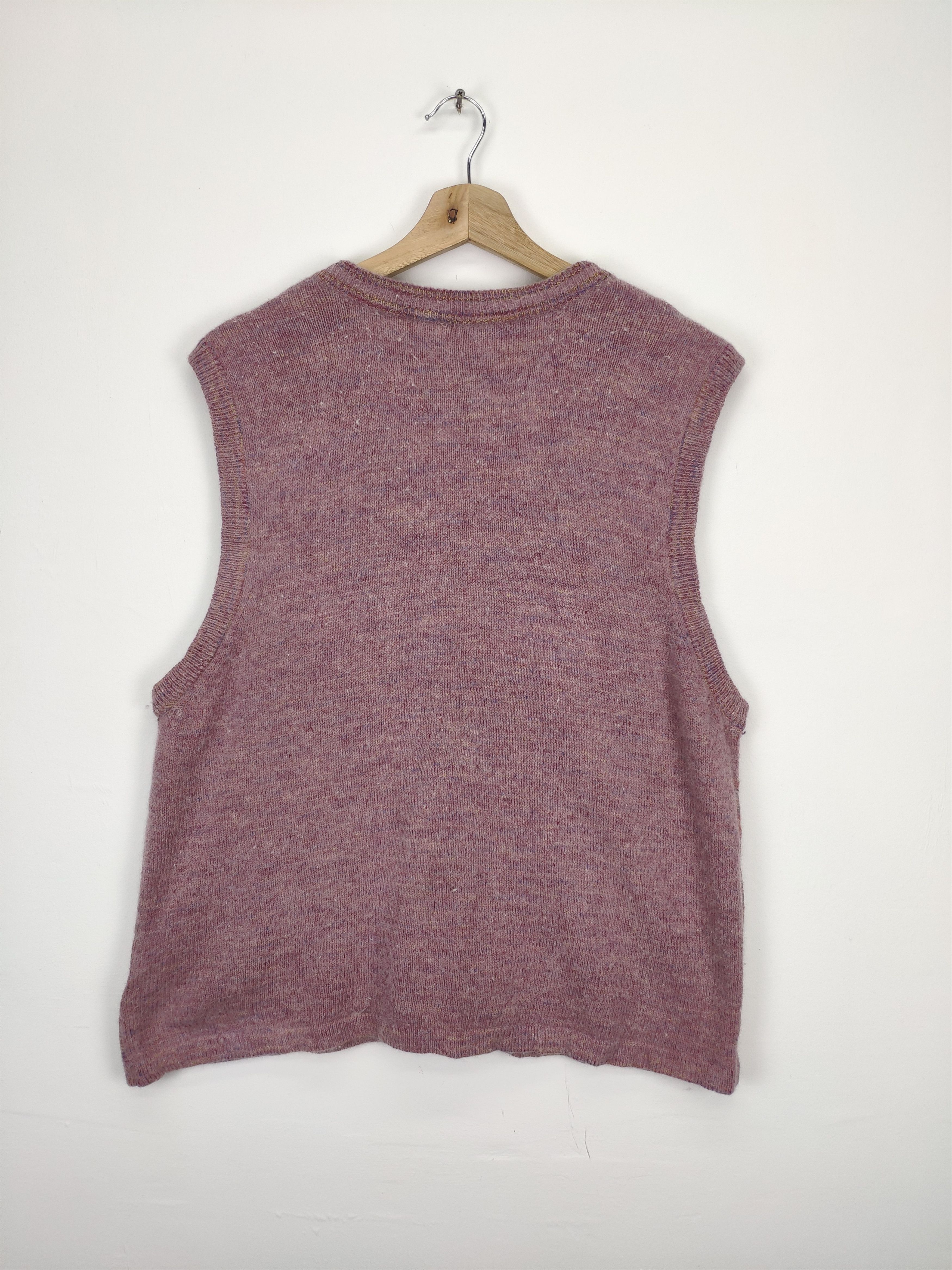 Aran Isles Knitwear × Japanese Brand Vintage Wool Knit Vest Cardigan Floral Motif Size M / US 6-8 / IT 42-44 - 7 Thumbnail