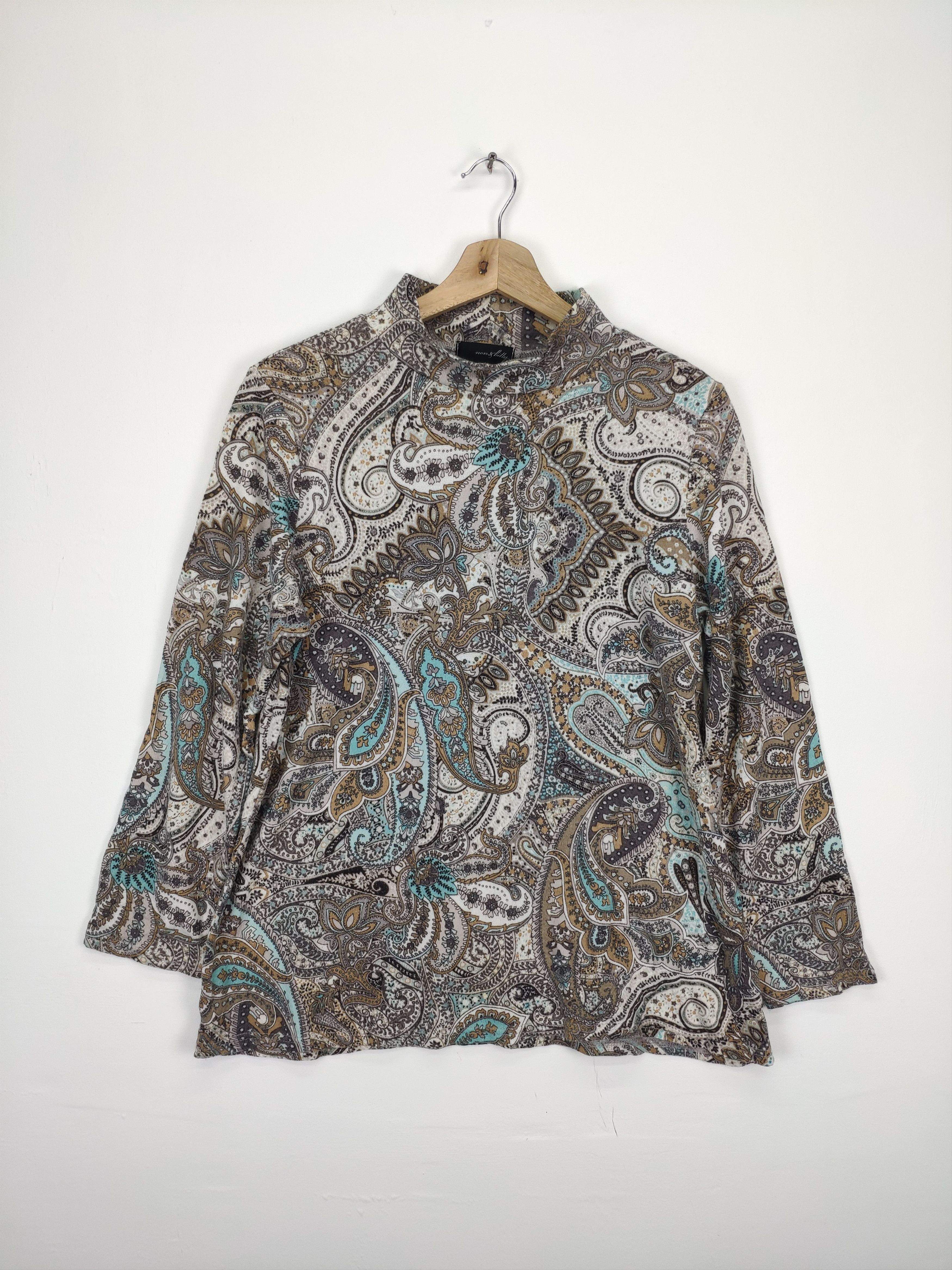 Aran Isles Knitwear × Vintage Vintage Long Sleeve Paisley Shirt Japanese Brand Size M / US 6-8 / IT 42-44 - 1 Thumbnail