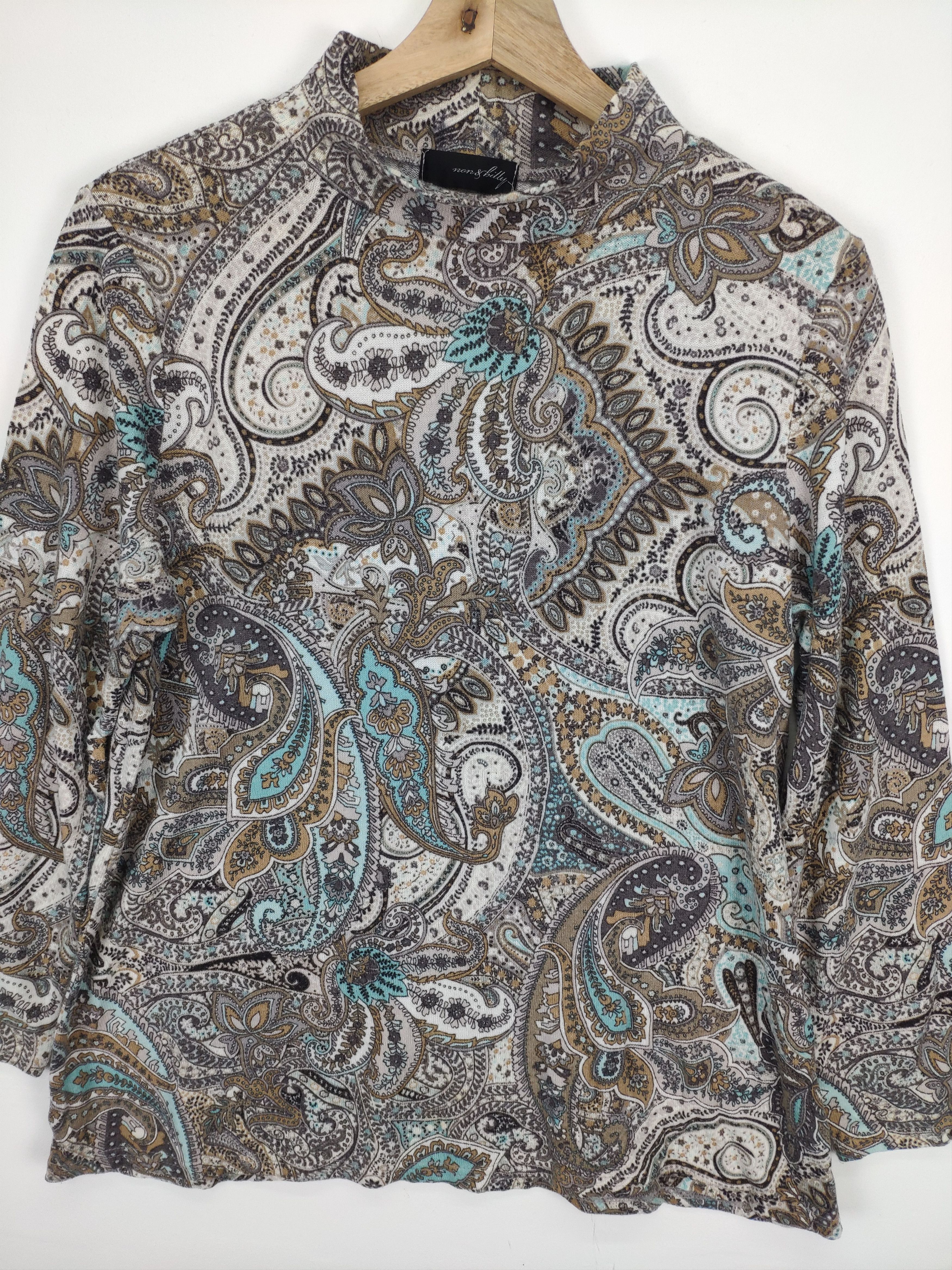 Aran Isles Knitwear × Vintage Vintage Long Sleeve Paisley Shirt Japanese Brand Size M / US 6-8 / IT 42-44 - 7 Thumbnail