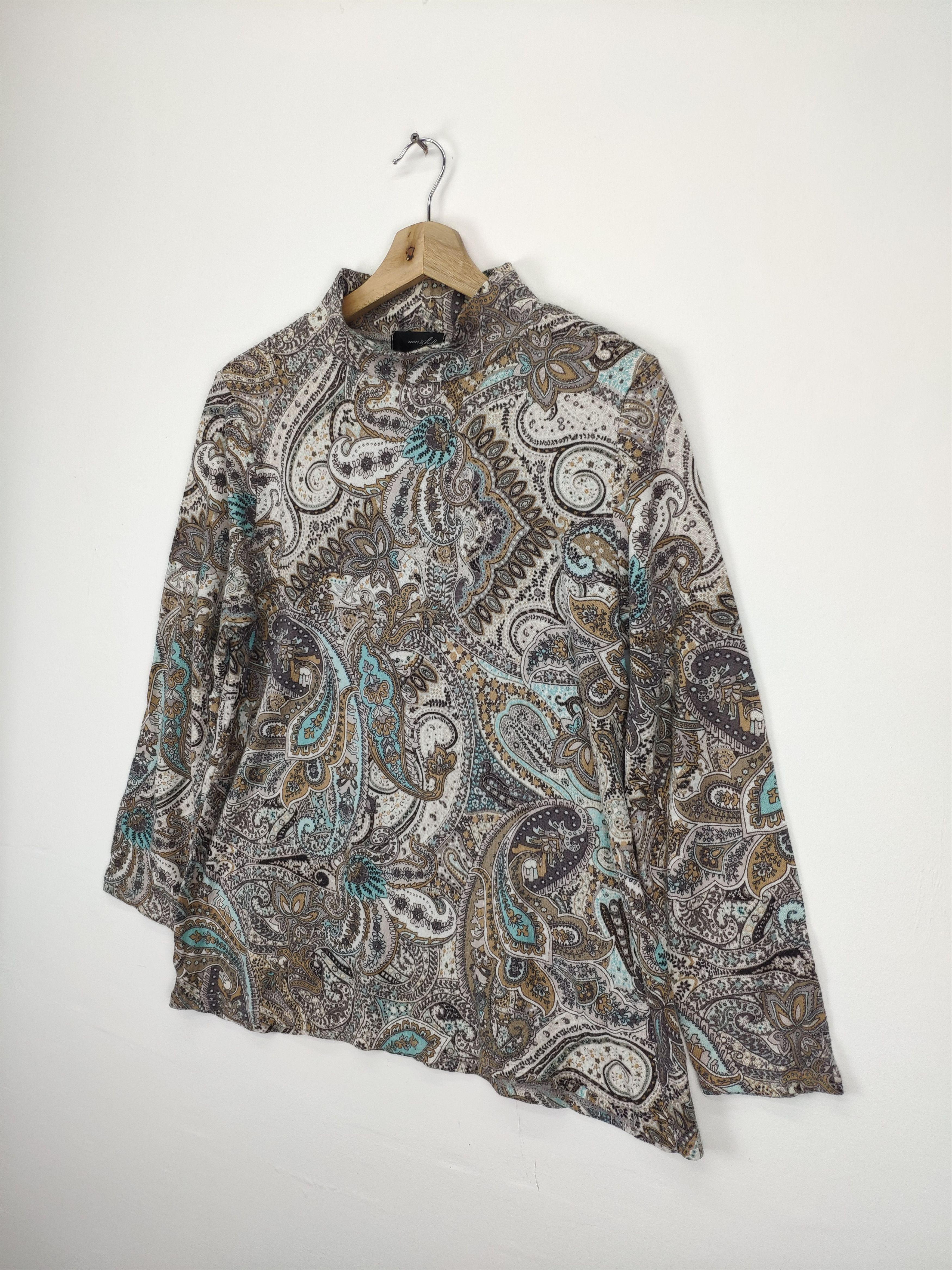 Aran Isles Knitwear × Vintage Vintage Long Sleeve Paisley Shirt Japanese Brand Size M / US 6-8 / IT 42-44 - 2 Thumbnail