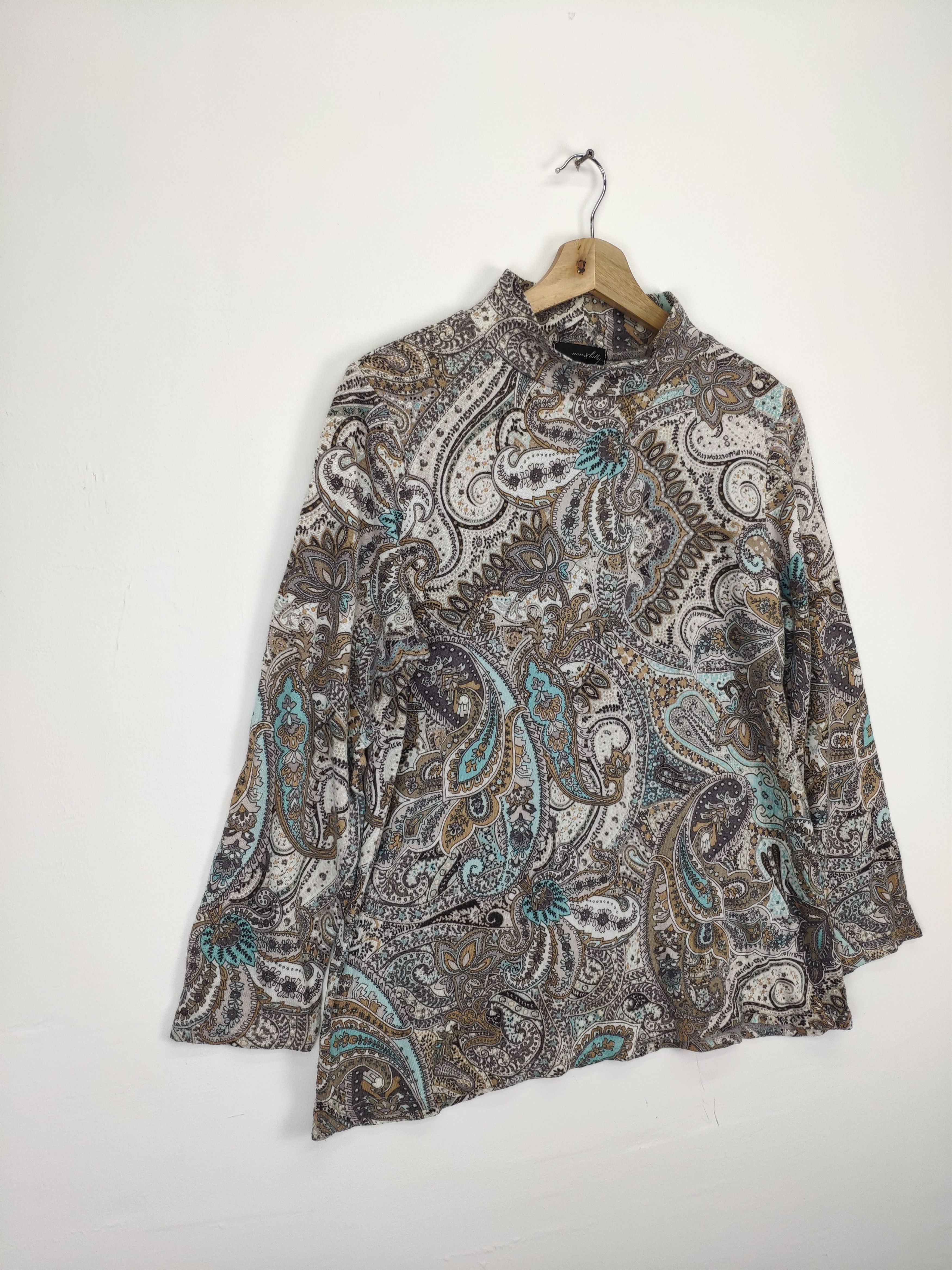 Aran Isles Knitwear × Vintage Vintage Long Sleeve Paisley Shirt Japanese Brand Size M / US 6-8 / IT 42-44 - 3 Thumbnail