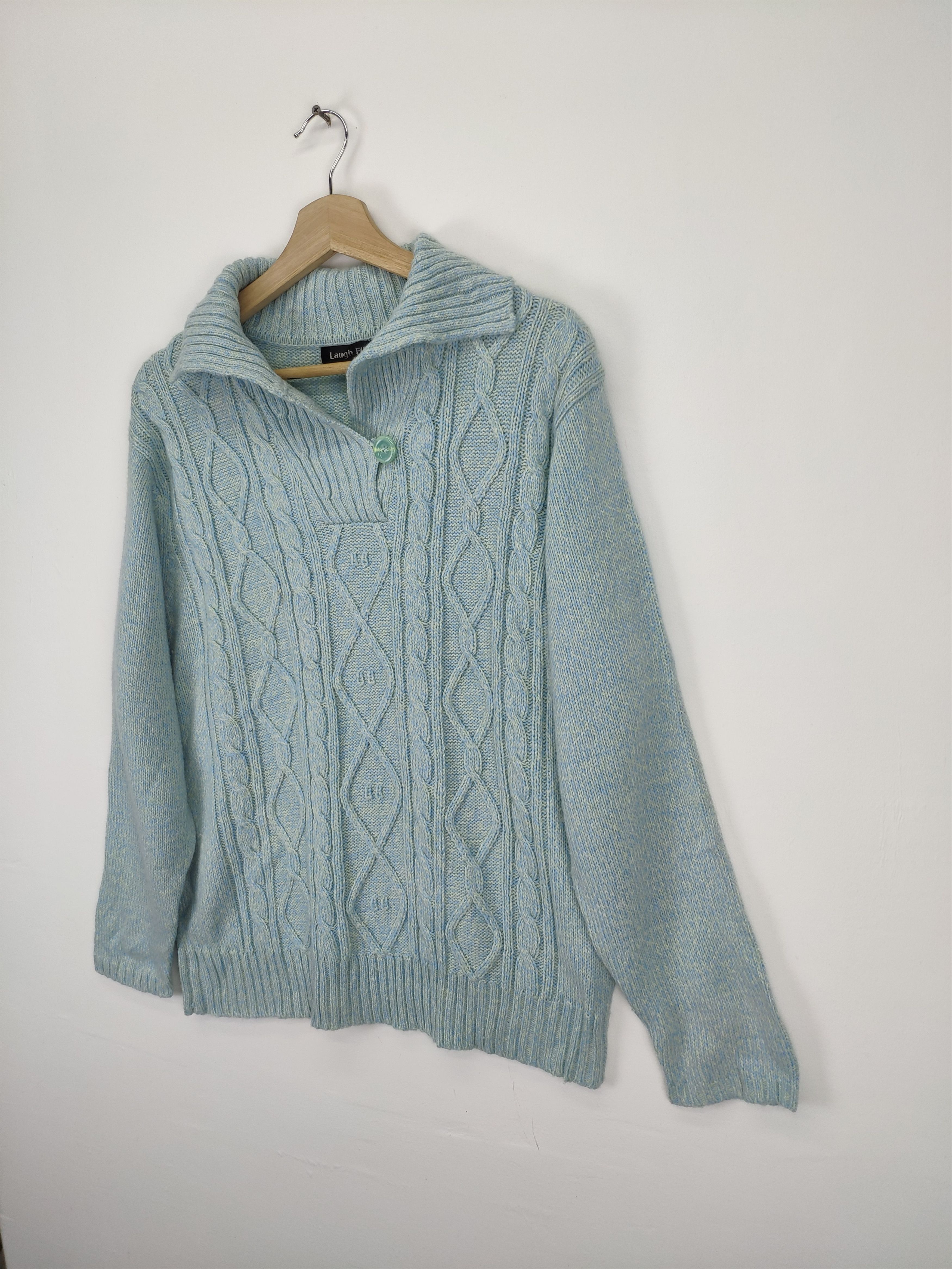 Aran Isles Knitwear × Japanese Brand Vintage Wool Cable Knit Sweater Shawl Collar Size M / US 6-8 / IT 42-44 - 2 Thumbnail