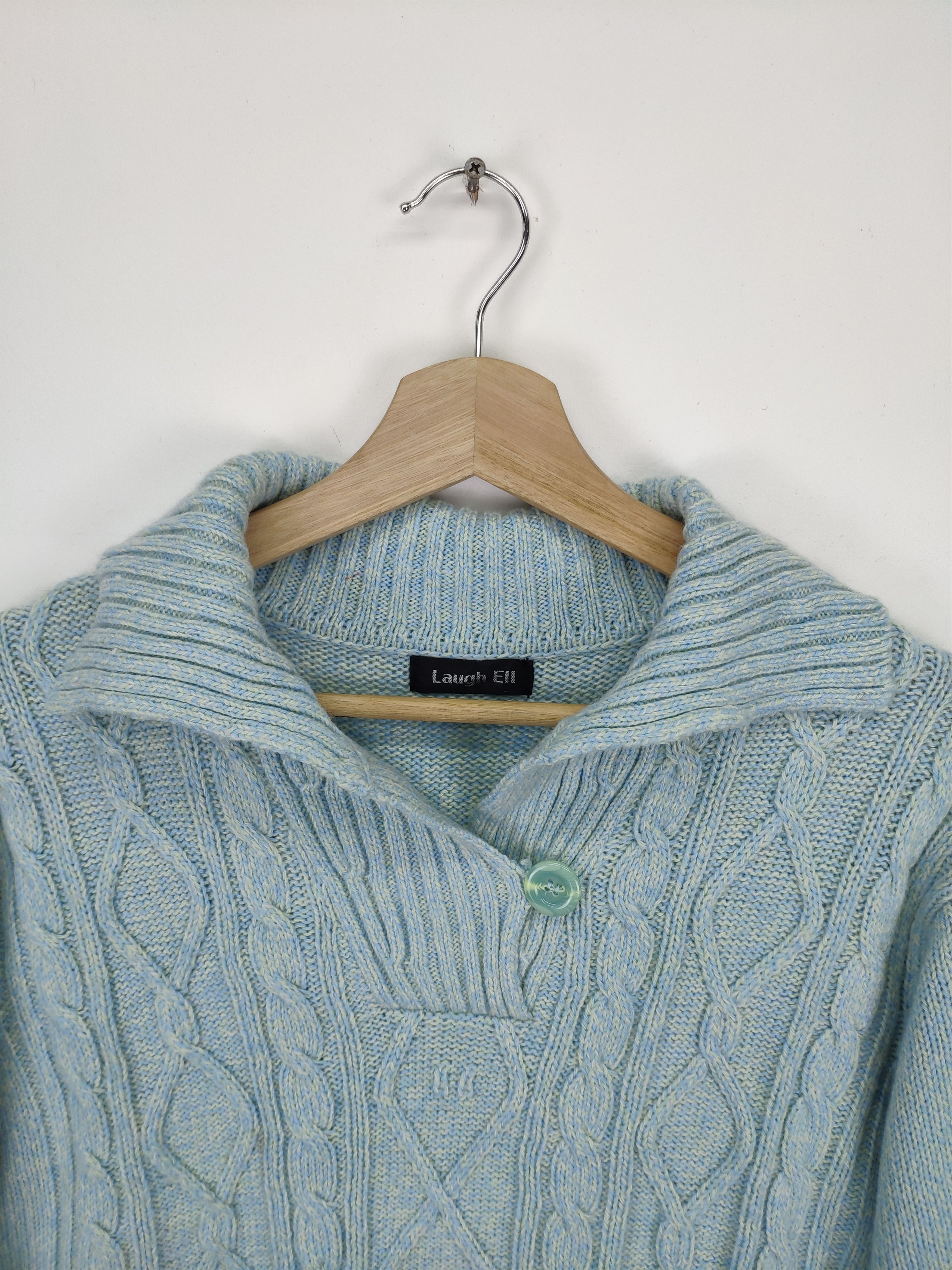 Aran Isles Knitwear × Japanese Brand Vintage Wool Cable Knit Sweater Shawl Collar Size M / US 6-8 / IT 42-44 - 7 Thumbnail