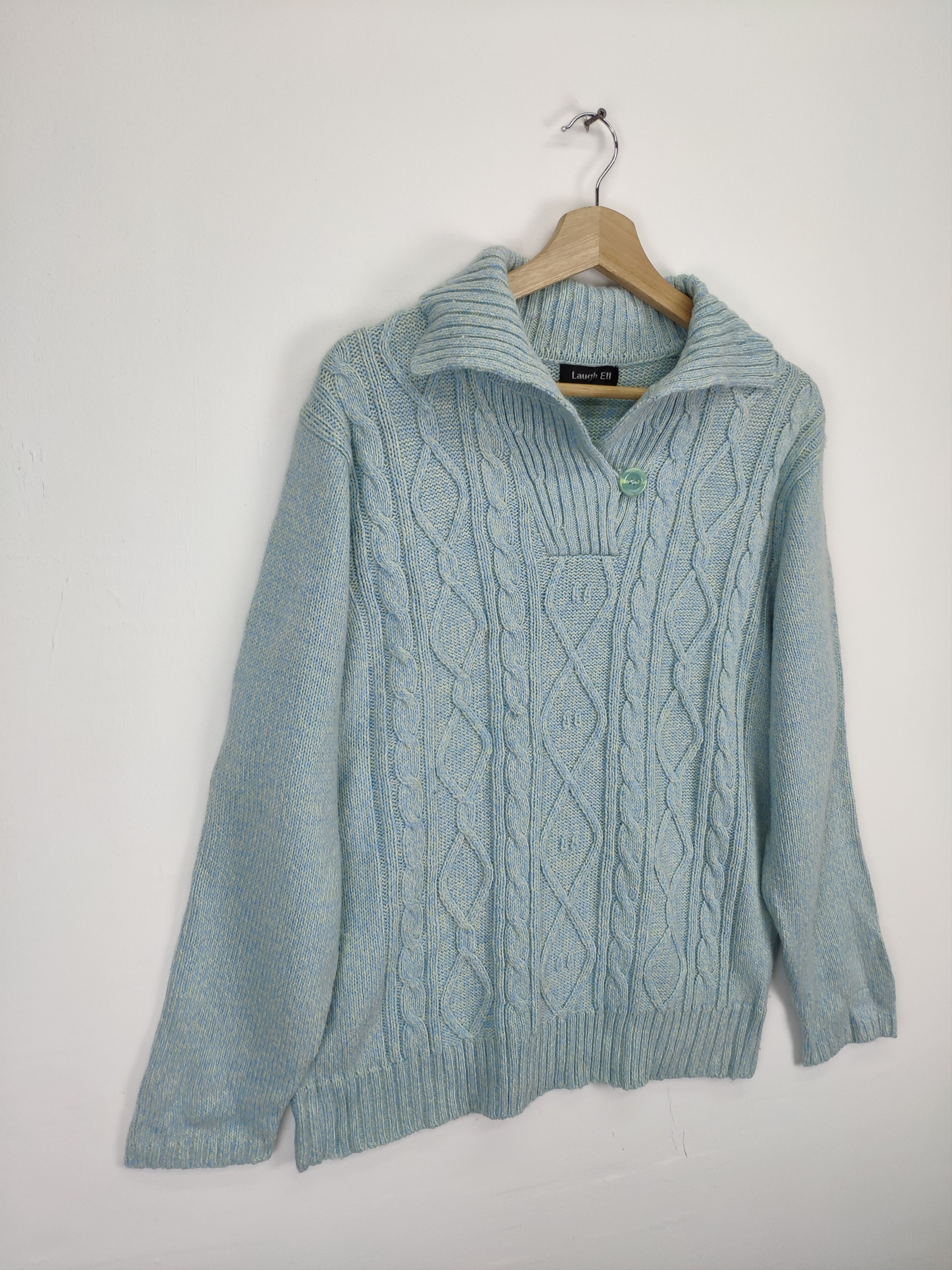 Aran Isles Knitwear × Japanese Brand Vintage Wool Cable Knit Sweater Shawl Collar Size M / US 6-8 / IT 42-44 - 3 Thumbnail