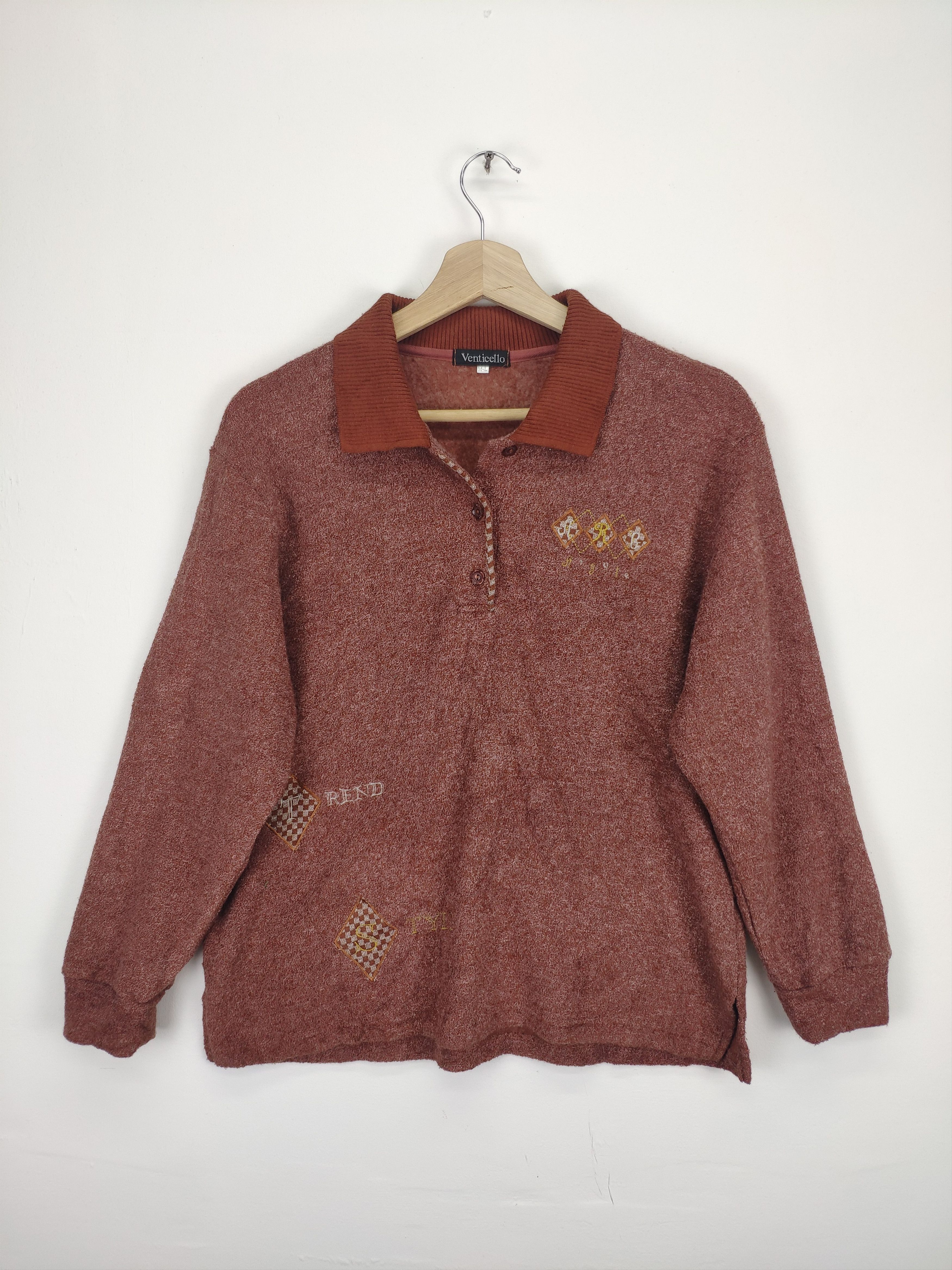 Japanese Brand × Vintage Vintage Knit Polo Shirt Long Sleeve by VENTICELLO Size US M / EU 48-50 / 2 - 1 Thumbnail