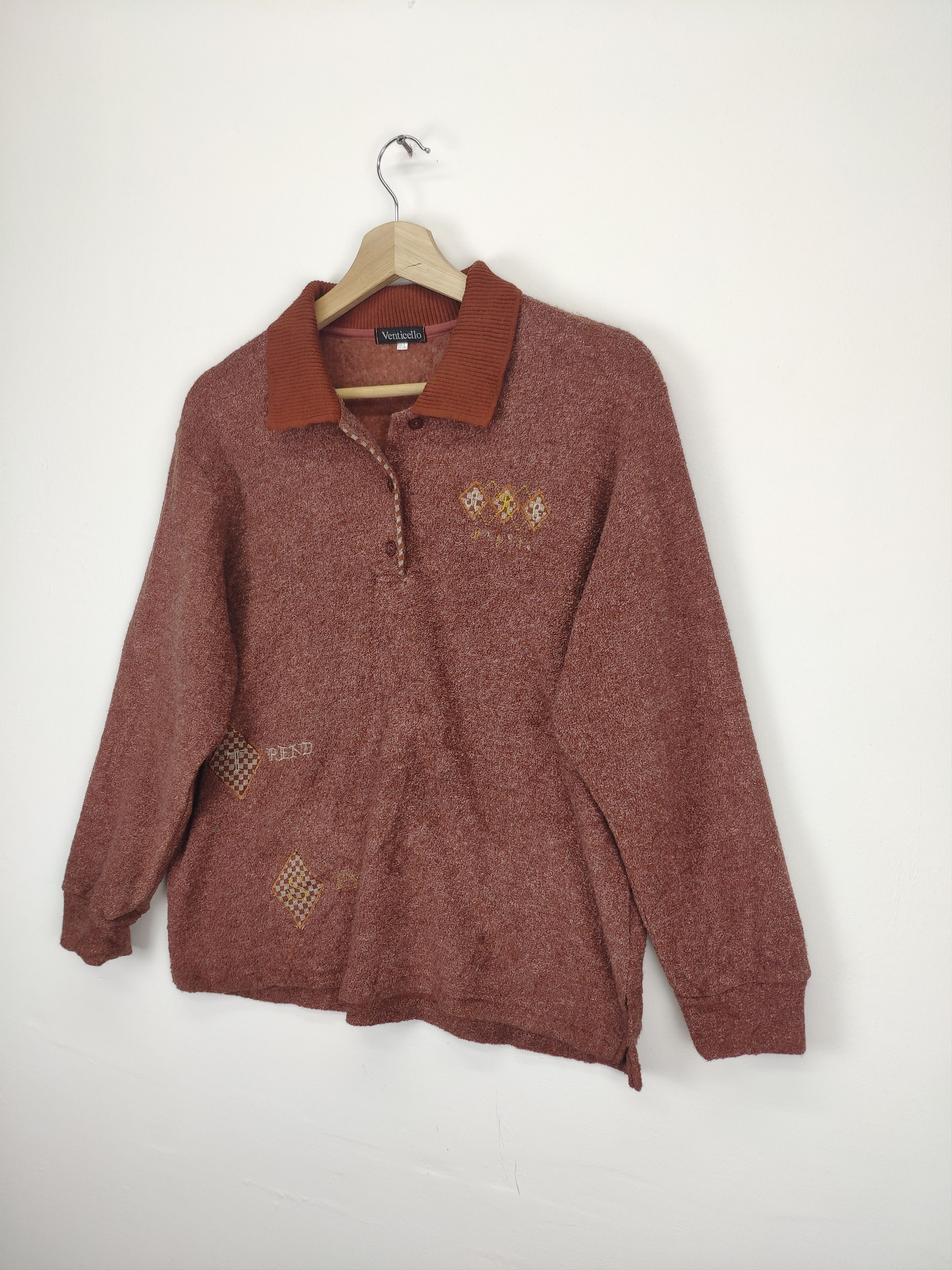 Japanese Brand × Vintage Vintage Knit Polo Shirt Long Sleeve by VENTICELLO Size US M / EU 48-50 / 2 - 2 Thumbnail