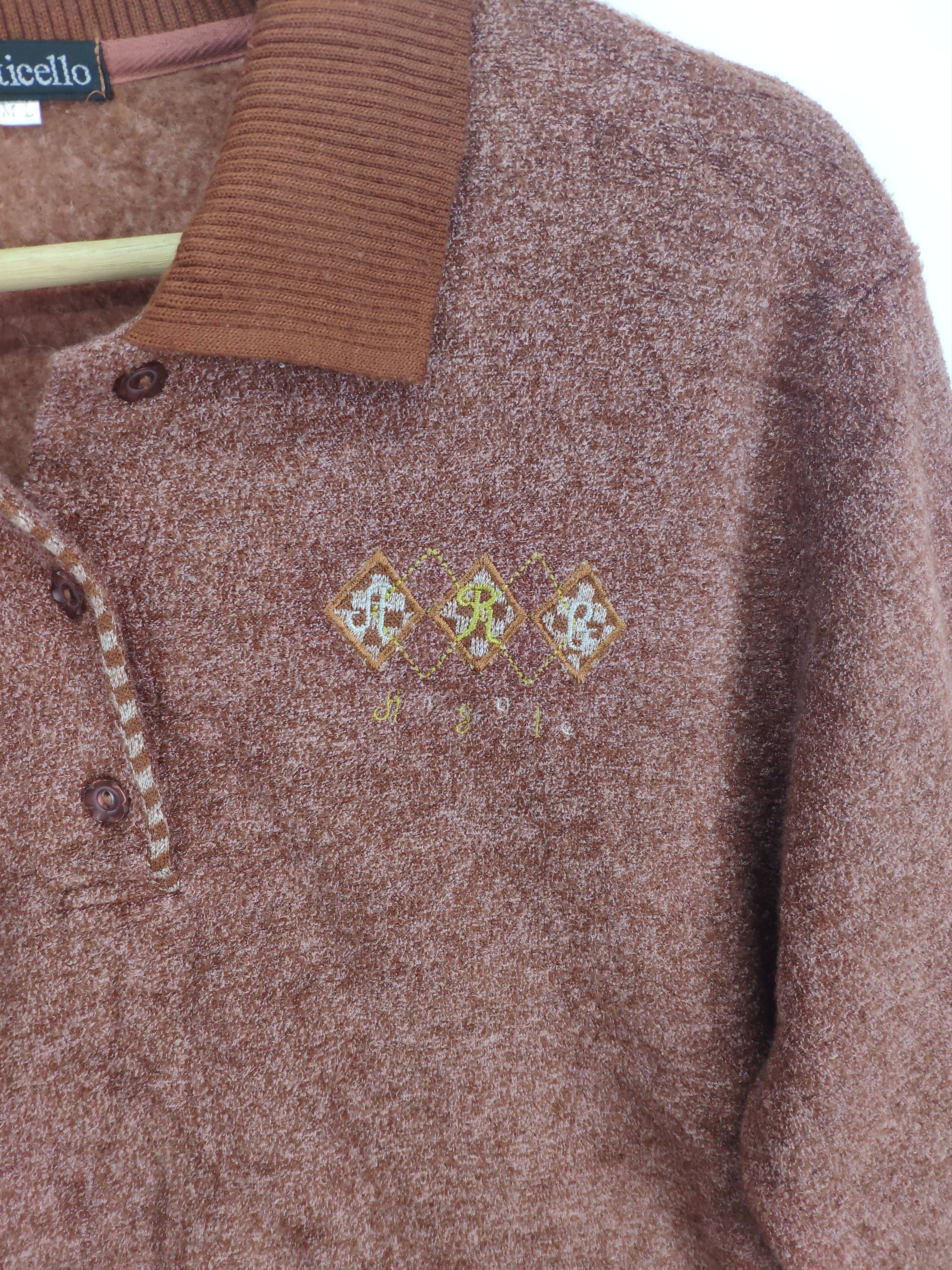 Japanese Brand × Vintage Vintage Knit Polo Shirt Long Sleeve by VENTICELLO Size US M / EU 48-50 / 2 - 7 Thumbnail