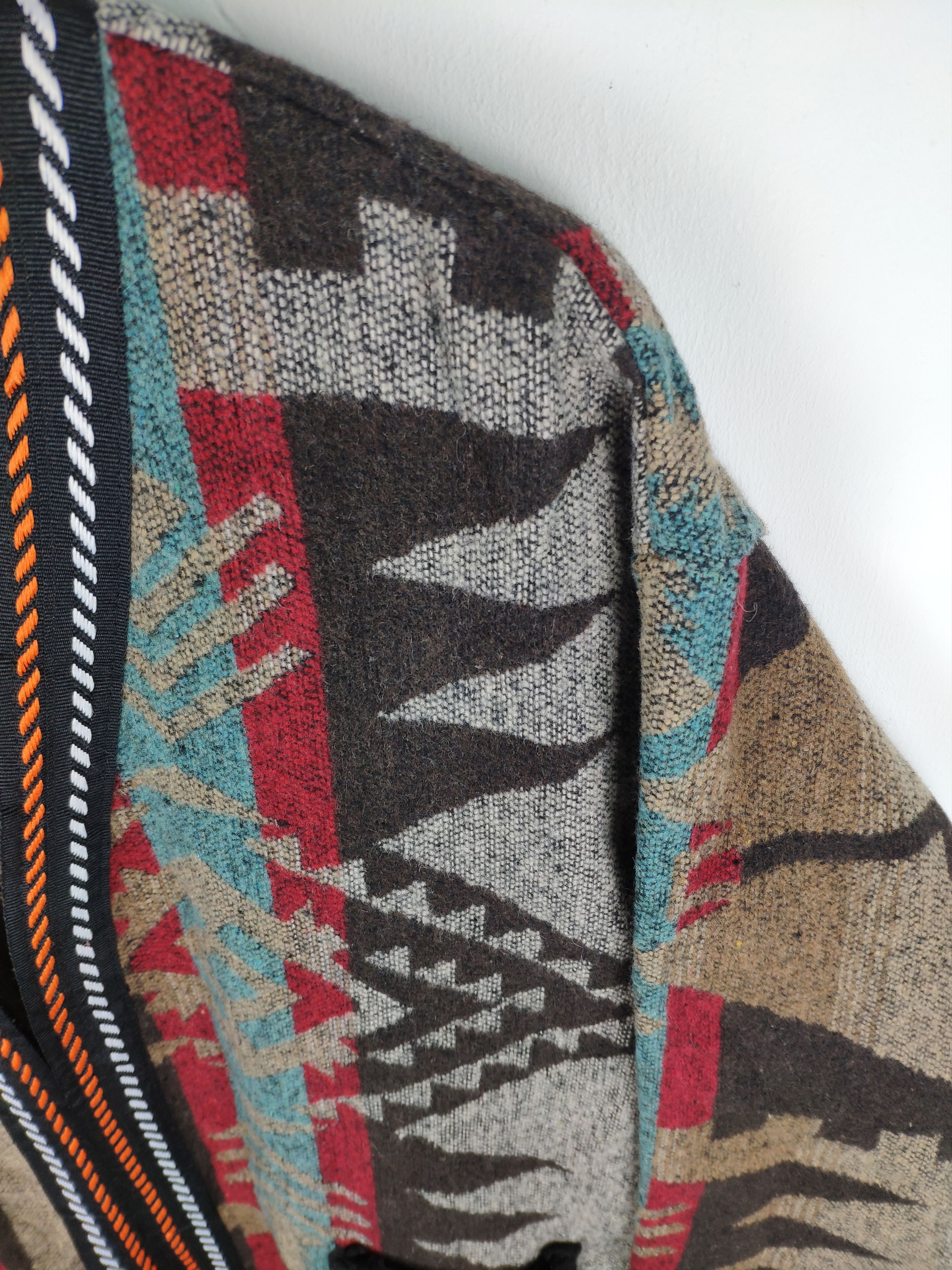 Other Vintage Wool Knit Cardigan Tribal Sweater Style Size M / US 6-8 / IT 42-44 - 3 Thumbnail