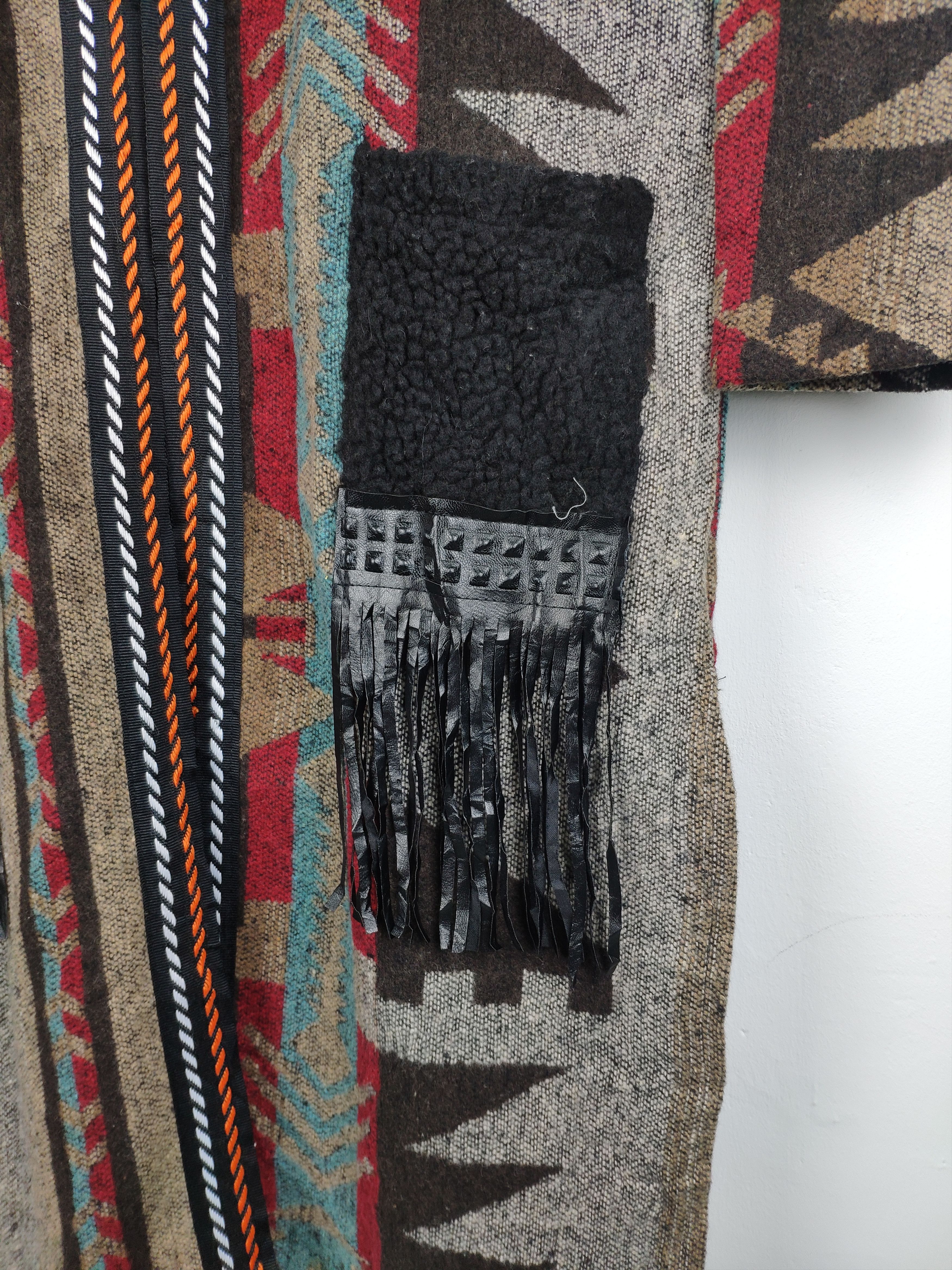 Other Vintage Wool Knit Cardigan Tribal Sweater Style Size M / US 6-8 / IT 42-44 - 4 Thumbnail